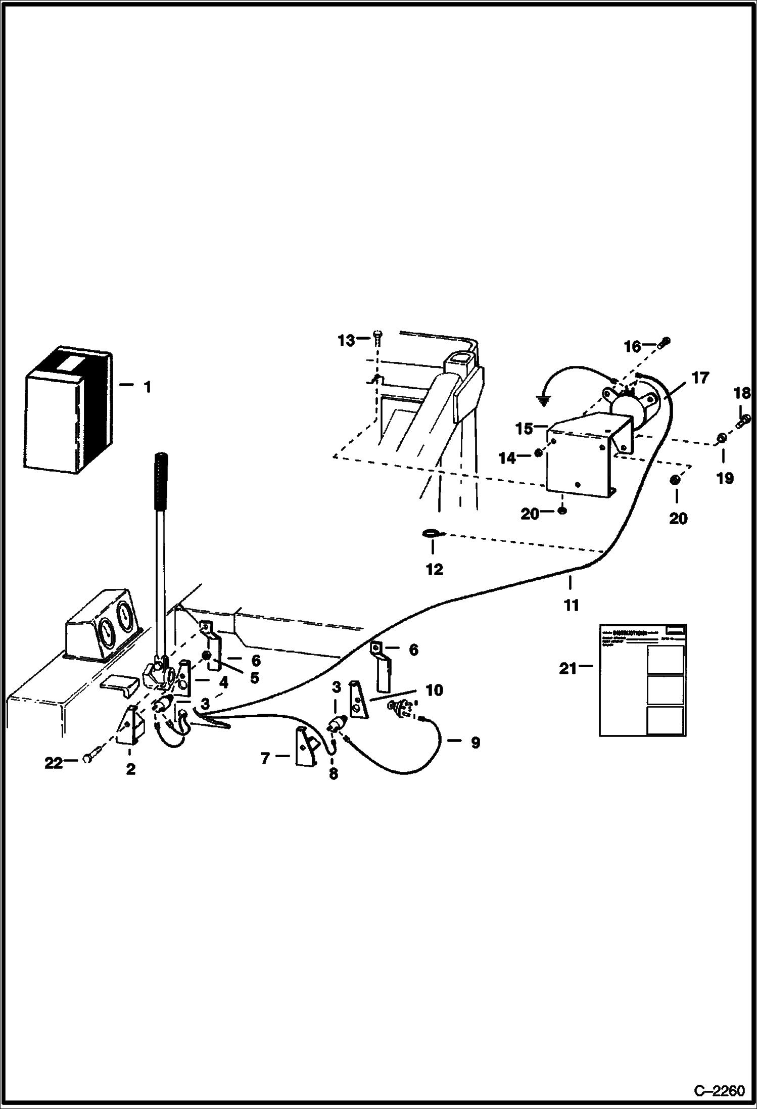 Схема запчастей Bobcat 600s - BACK-UP ALARM 611W ACCESSORIES & OPTIONS