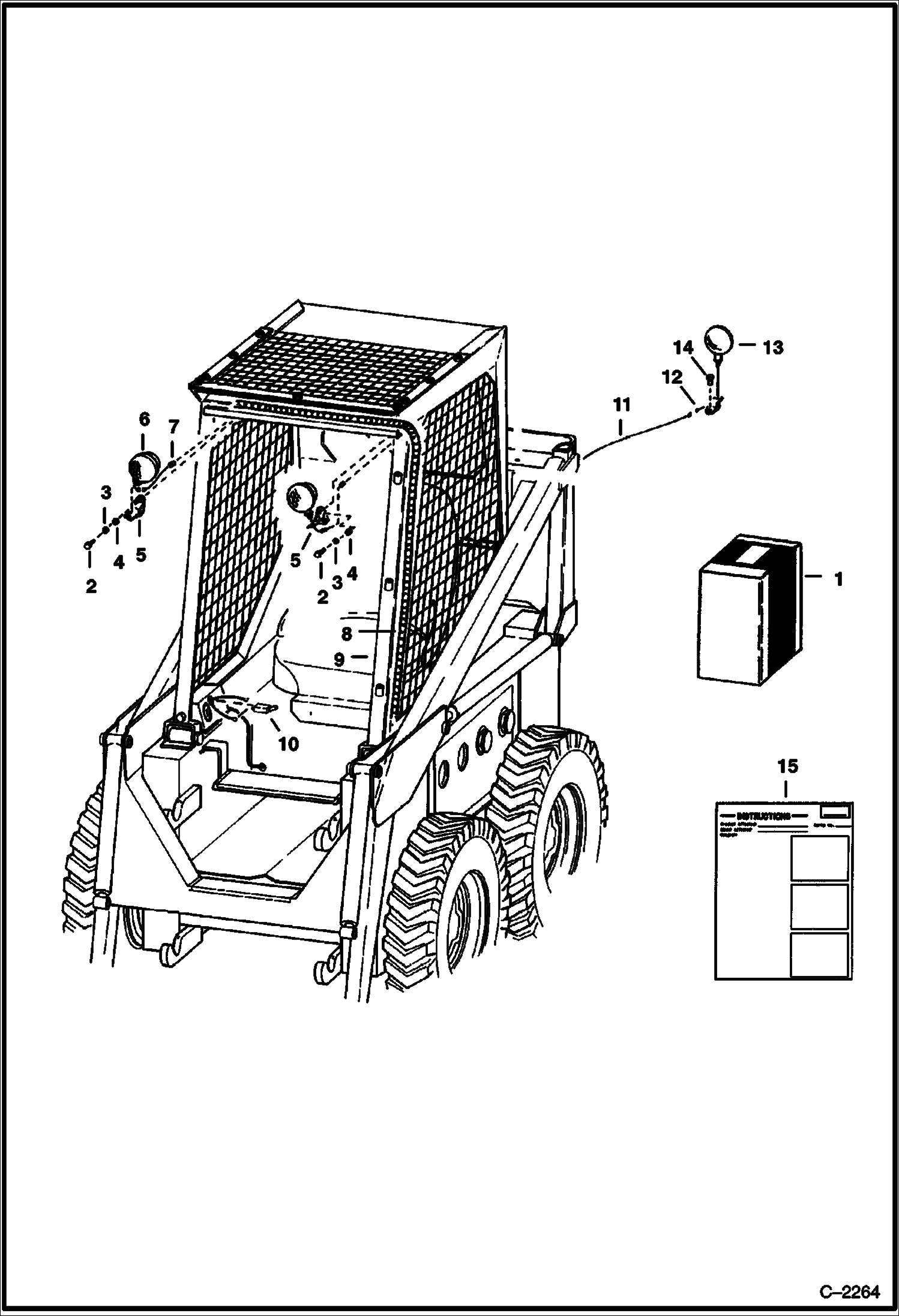 Схема запчастей Bobcat 600s - LIGHTS Switch In Right Hand Instrument Panel ACCESSORIES & OPTIONS