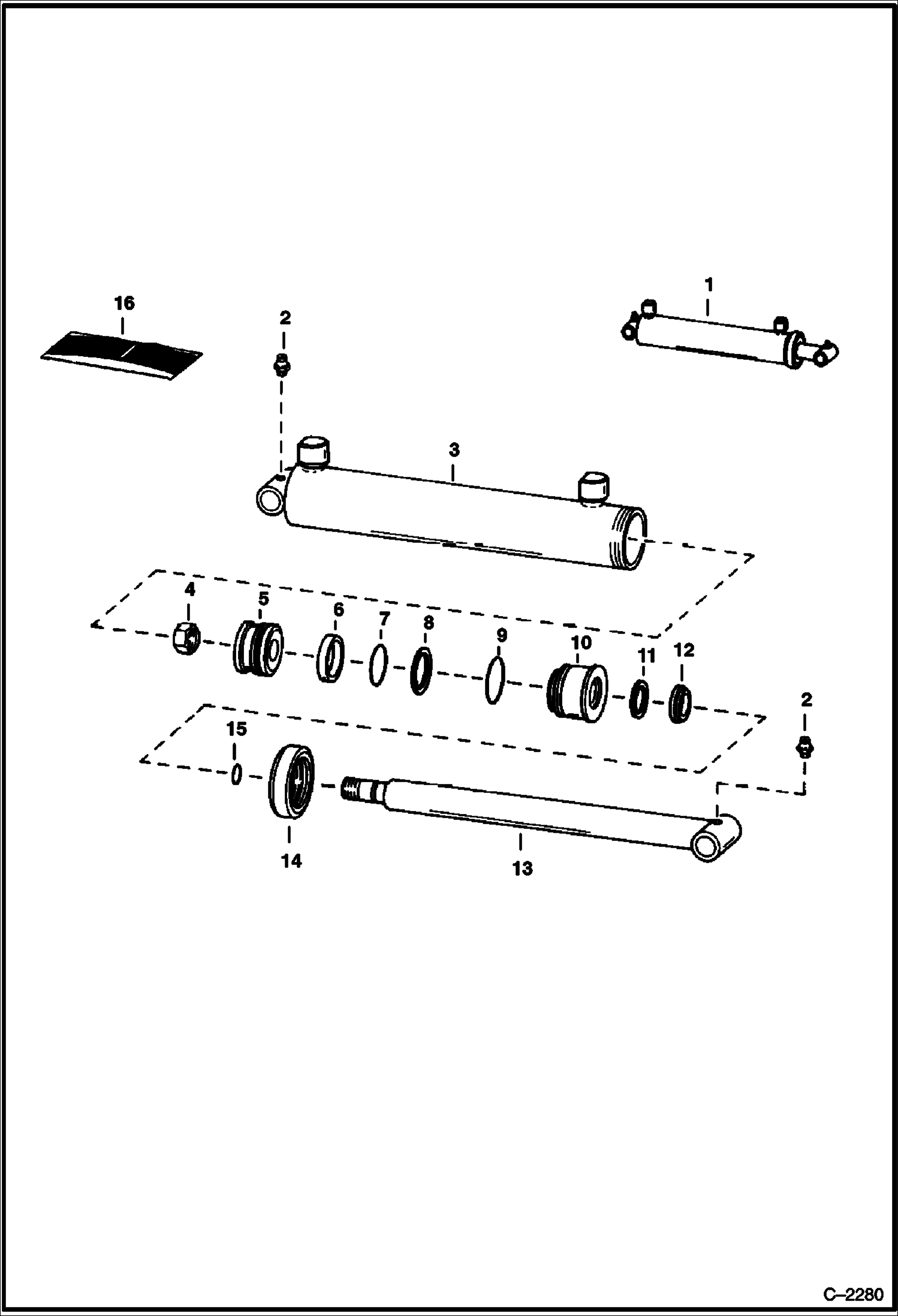 Схема запчастей Bobcat BACKHOE - BACKHOE (Boom Cylinder) (406 6310 & Below) (506 6311 & Below) 406/506 BACKHOE