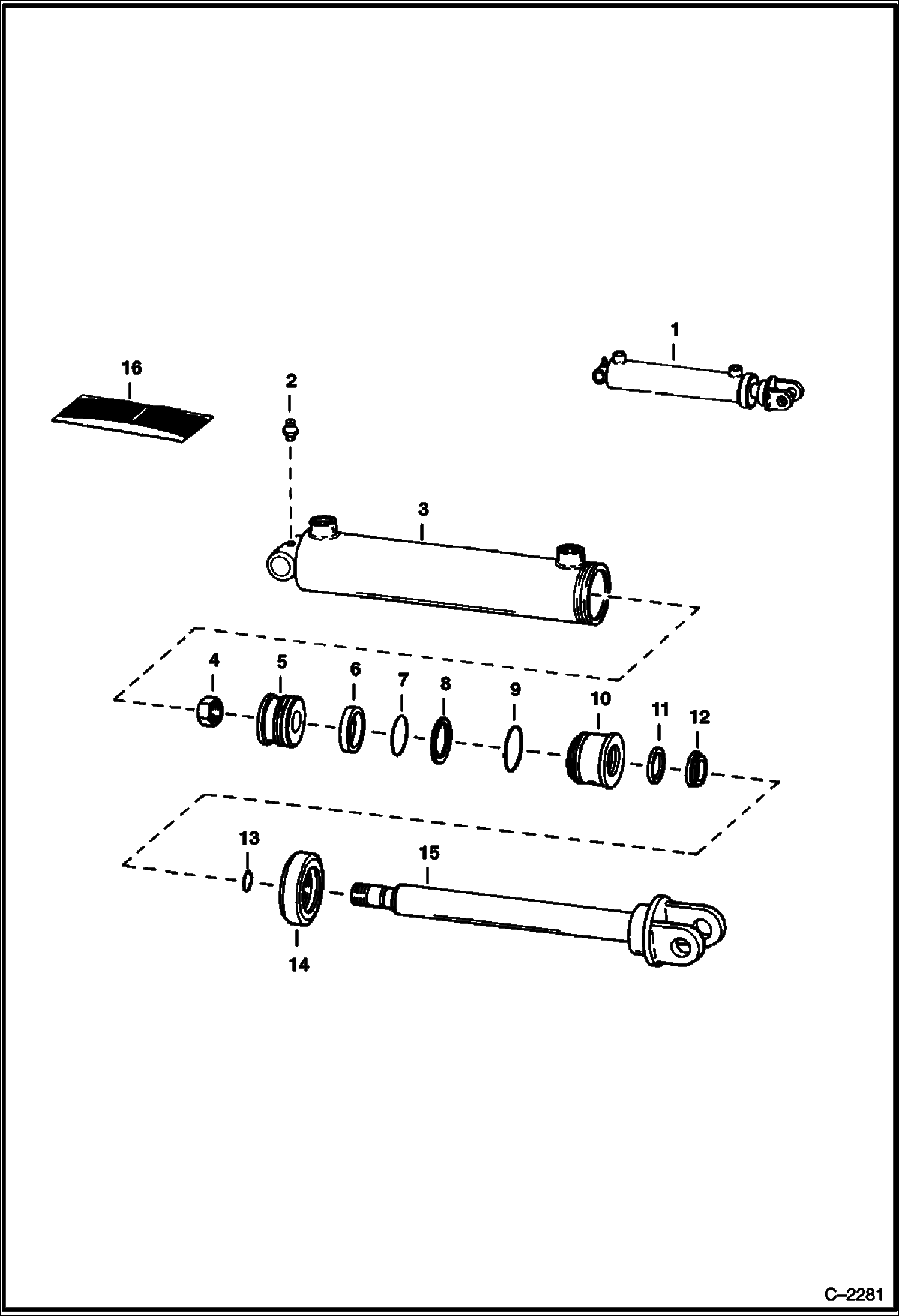 Схема запчастей Bobcat BACKHOE - BACKHOE (Swing Cylinder) (406 6310 & Below) (506 6311 & Below) 406/506 BACKHOE