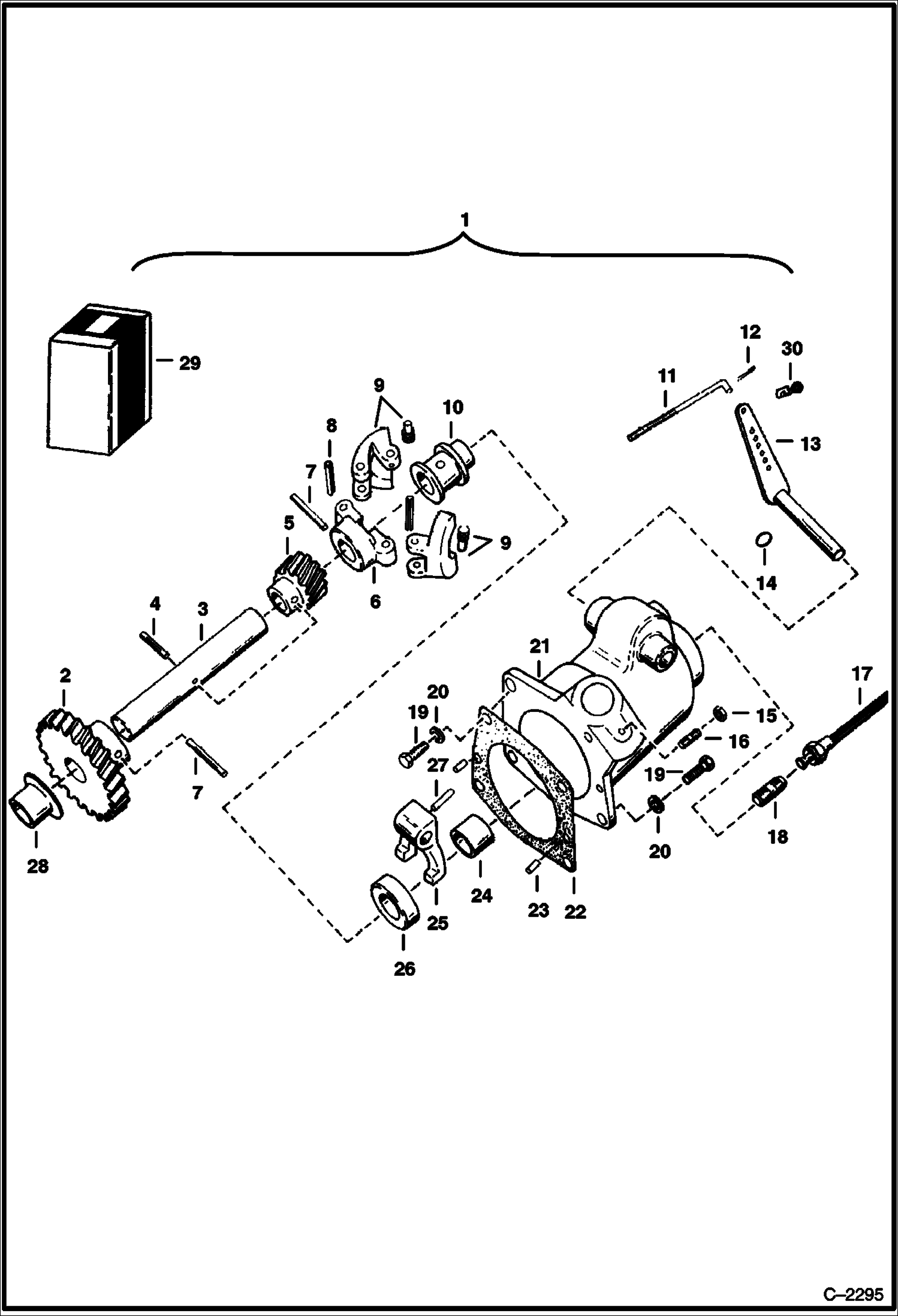 Схема запчастей Bobcat 700s - GOVERNOR CONTROL ASSEMBLY POWER UNIT