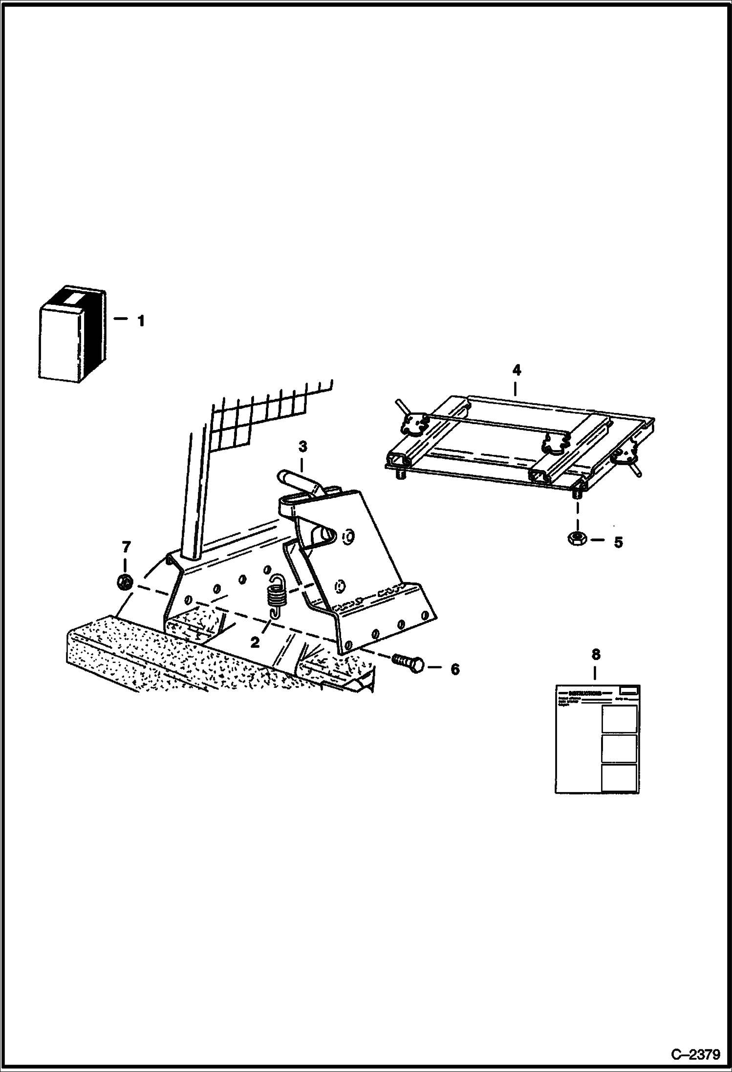 Схема запчастей Bobcat BACKHOE - BACKHOE (Backhoe Mounting Kit) (908A) 908A/908B BACKHOE