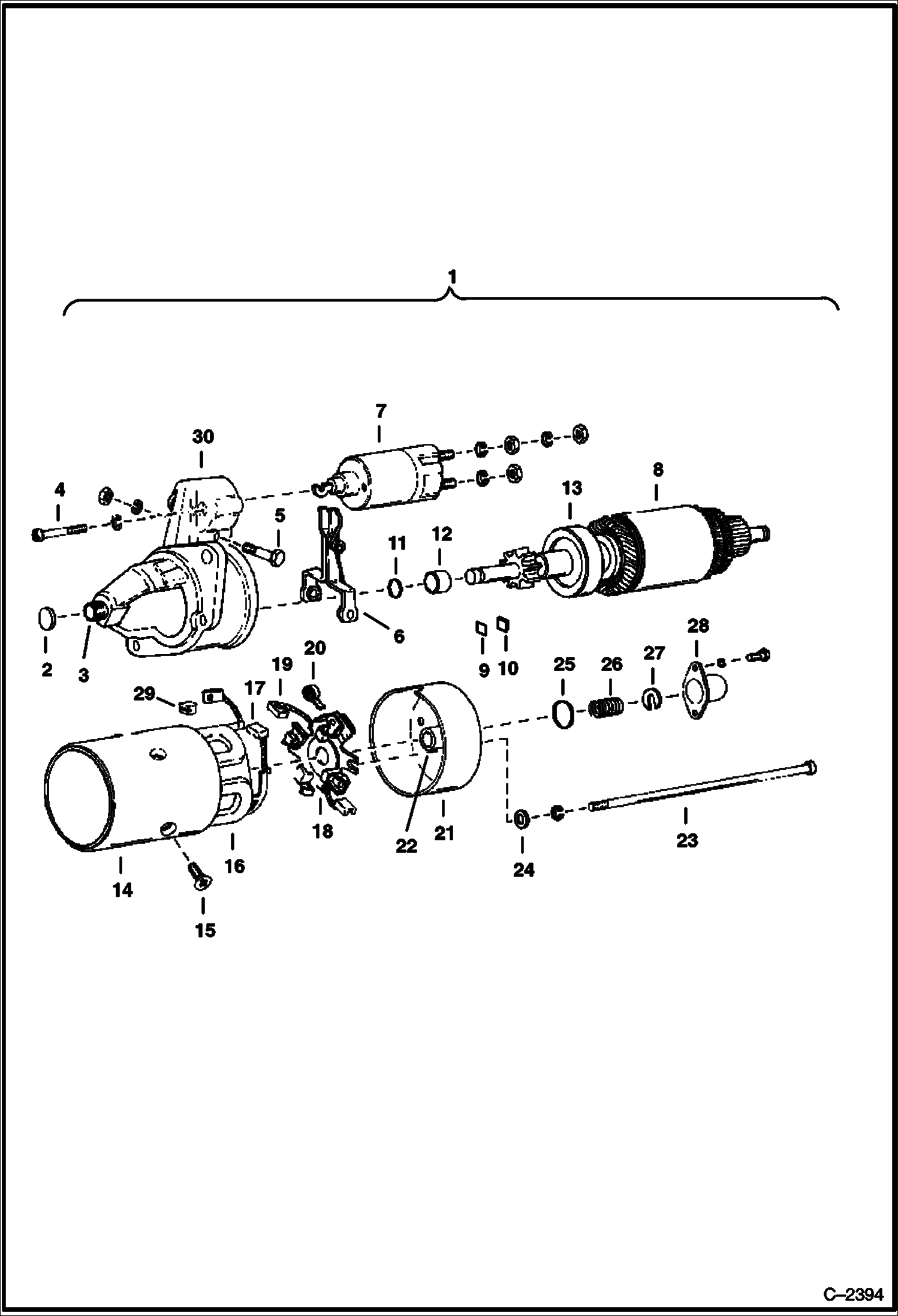 Схема запчастей Bobcat 300s - STARTER (Engine S/N 85492 & Below) ELECTRICAL SYSTEM