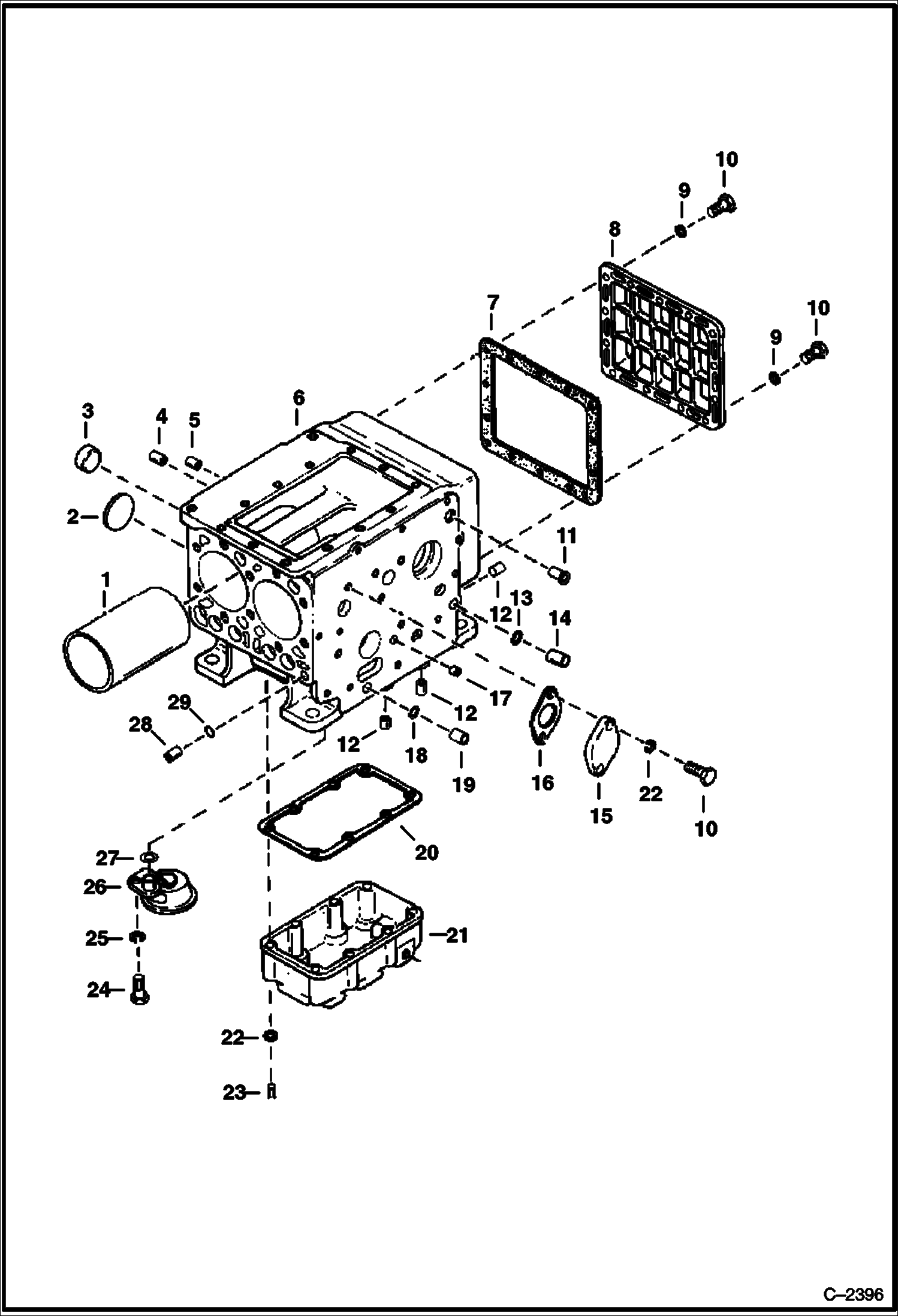 Схема запчастей Bobcat 300s - CRANKCASE POWER UNIT