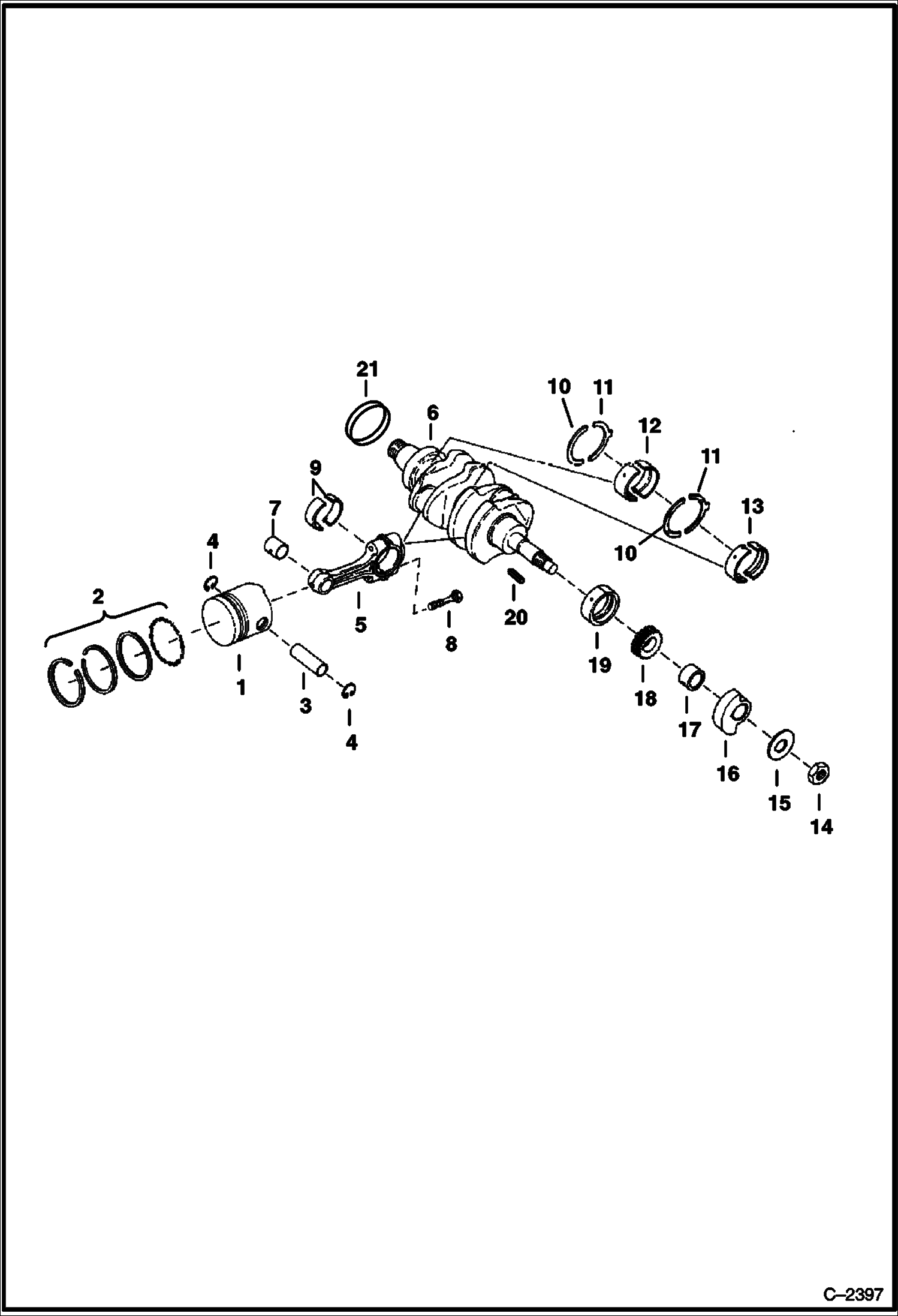 Схема запчастей Bobcat 300s - CRANKSHAFT POWER UNIT