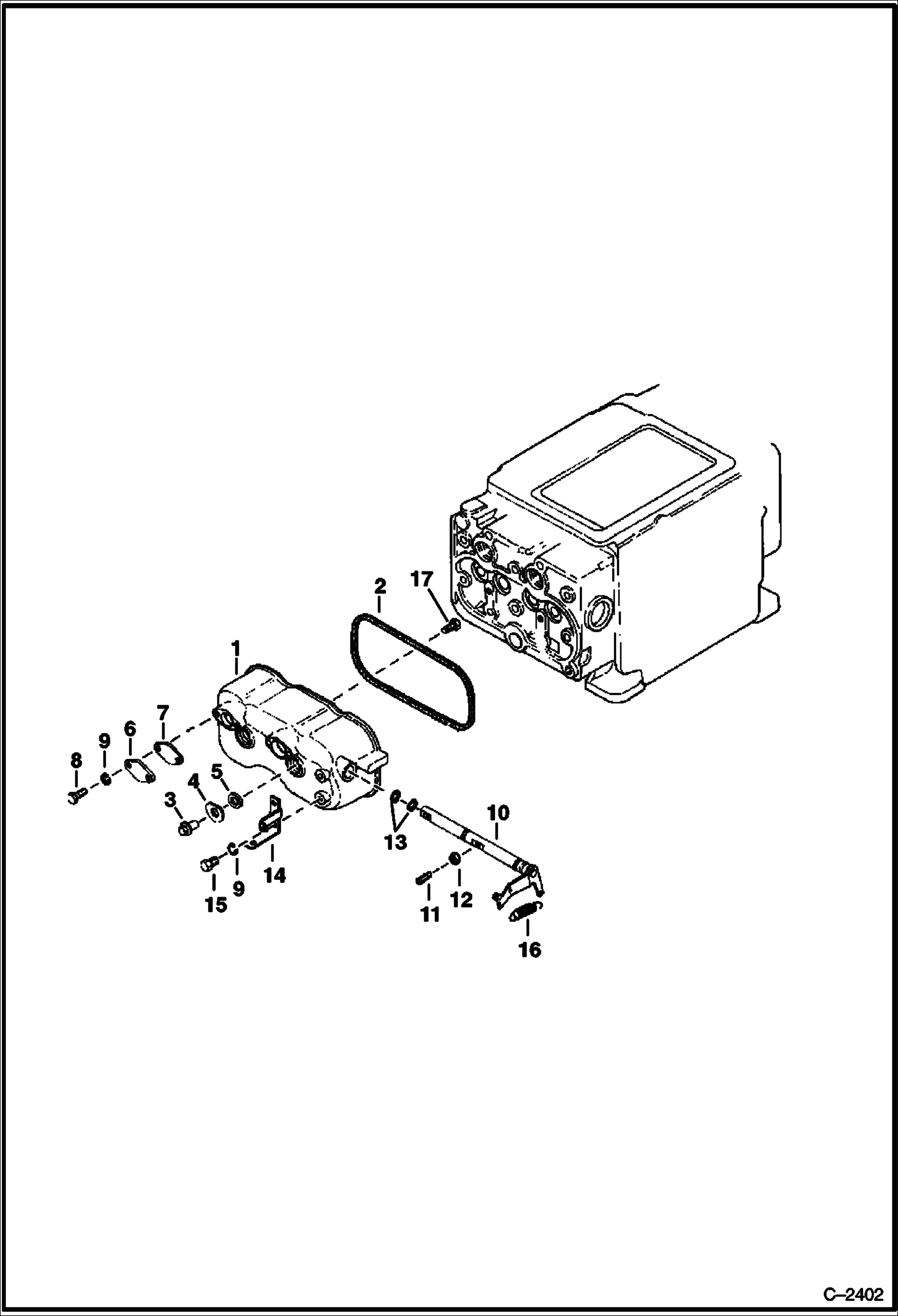 Схема запчастей Bobcat 300s - ROCKER ARM COVER POWER UNIT