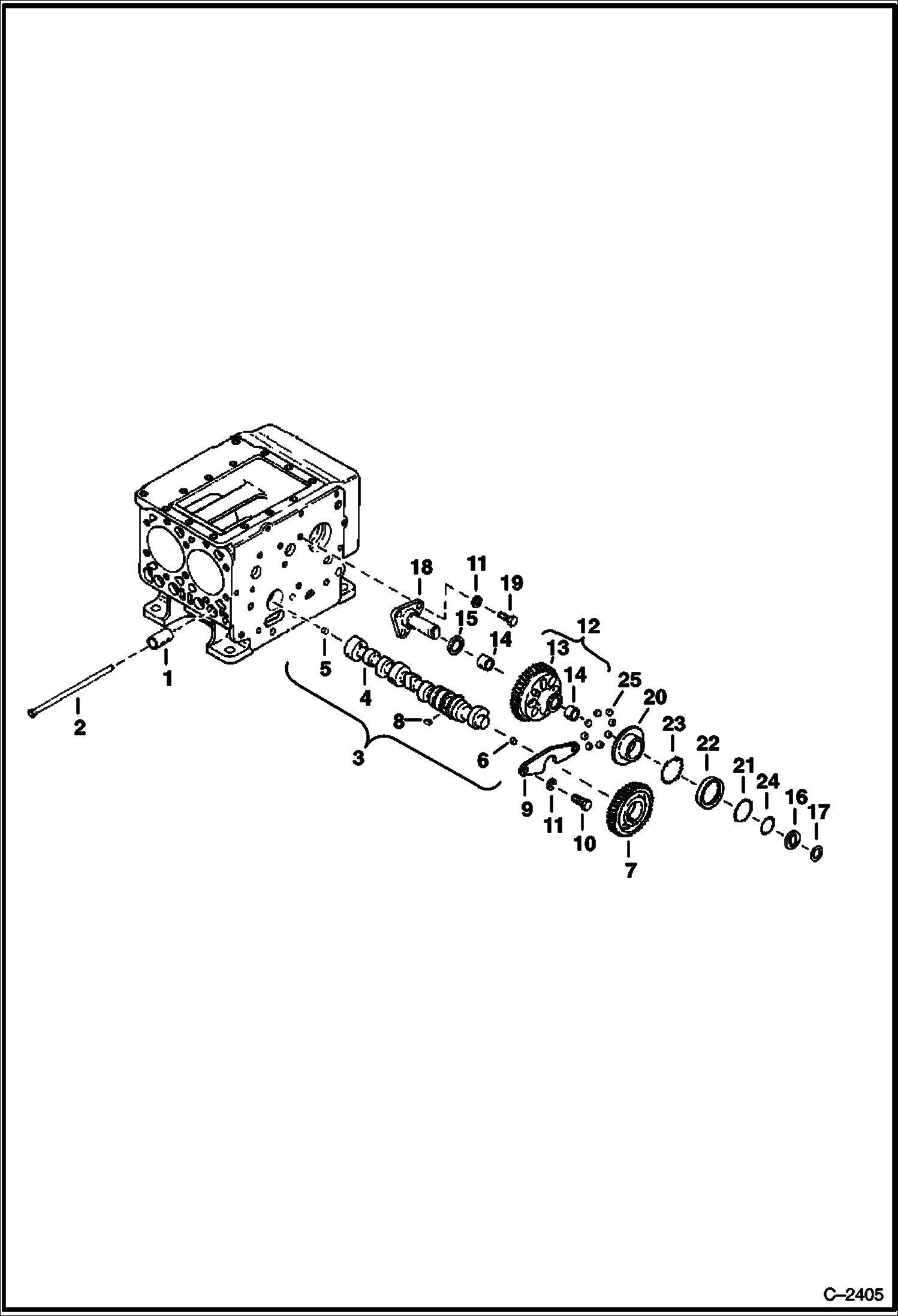 Схема запчастей Bobcat 300s - CAMSHAFT GROUP POWER UNIT