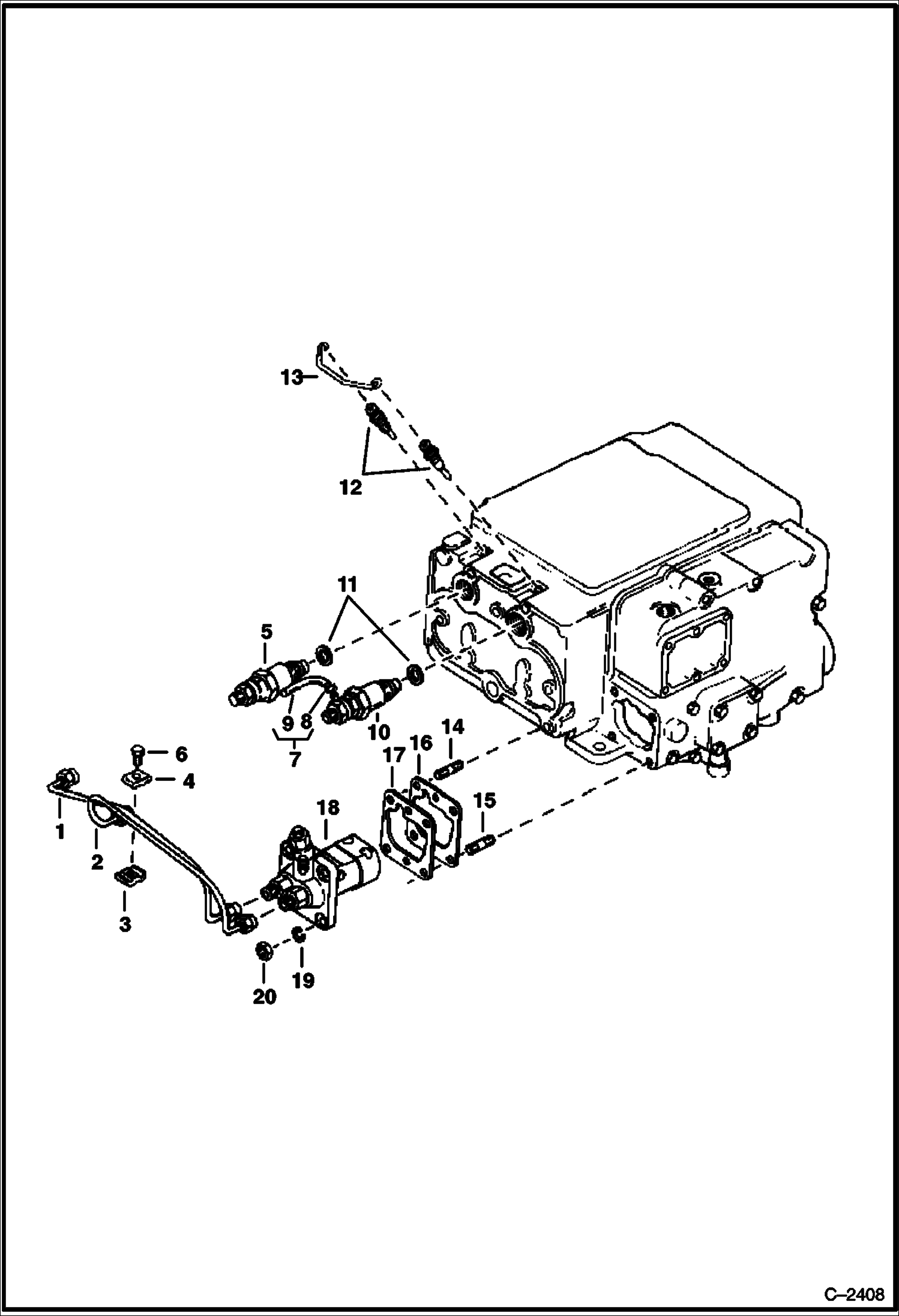 Схема запчастей Bobcat 300s - INJECTION PUMP POWER UNIT