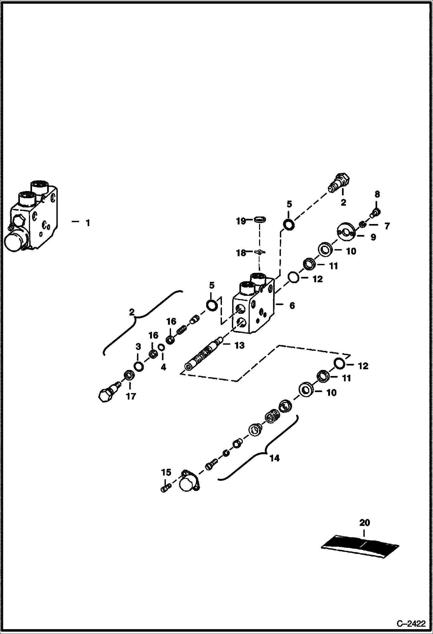 Схема запчастей Bobcat 700s - TILT SECTION (Gresen CS) HYDRAULIC SYSTEM