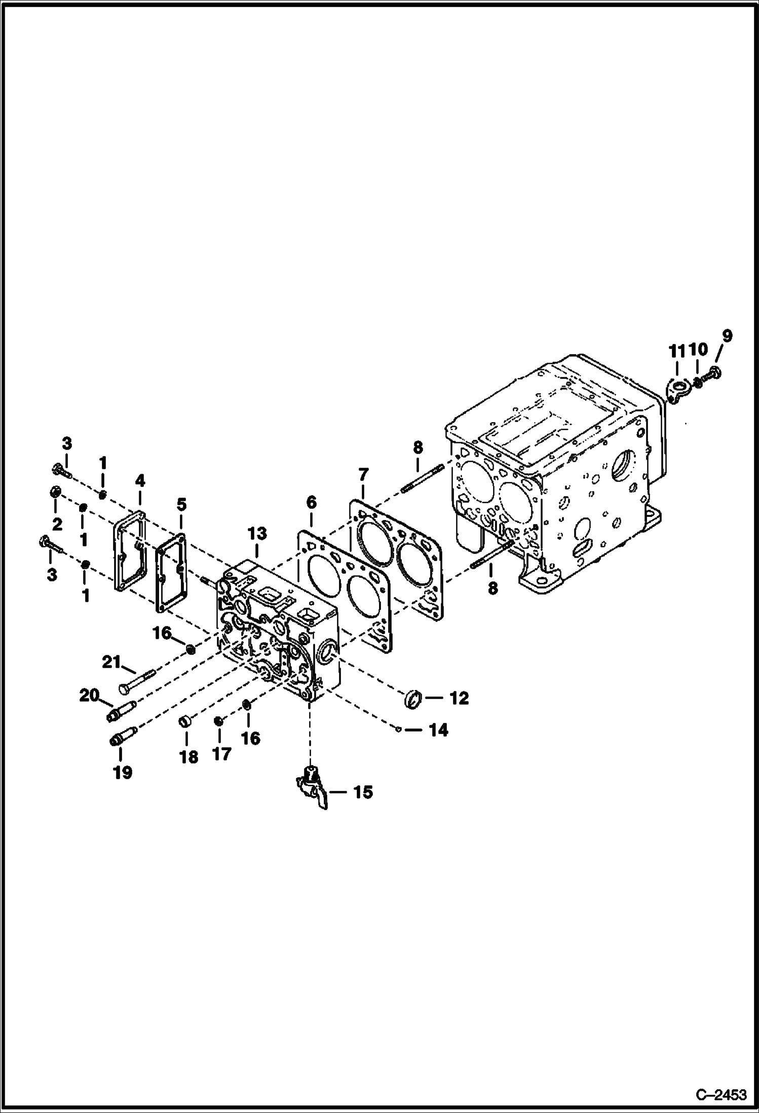 Схема запчастей Bobcat 300s - CYLINDER HEAD POWER UNIT