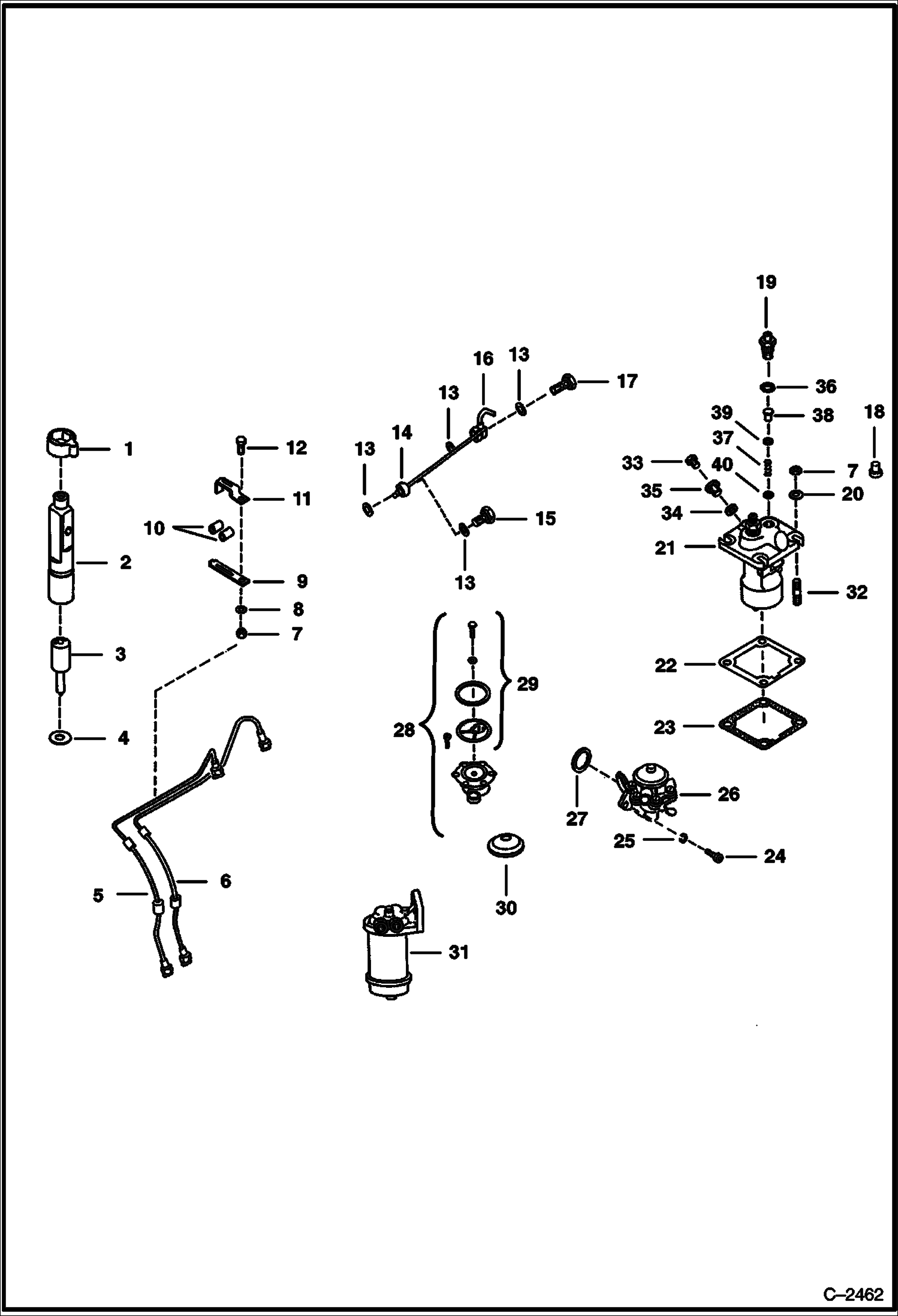 Схема запчастей Bobcat 700s - FUEL SYSTEM POWER UNIT