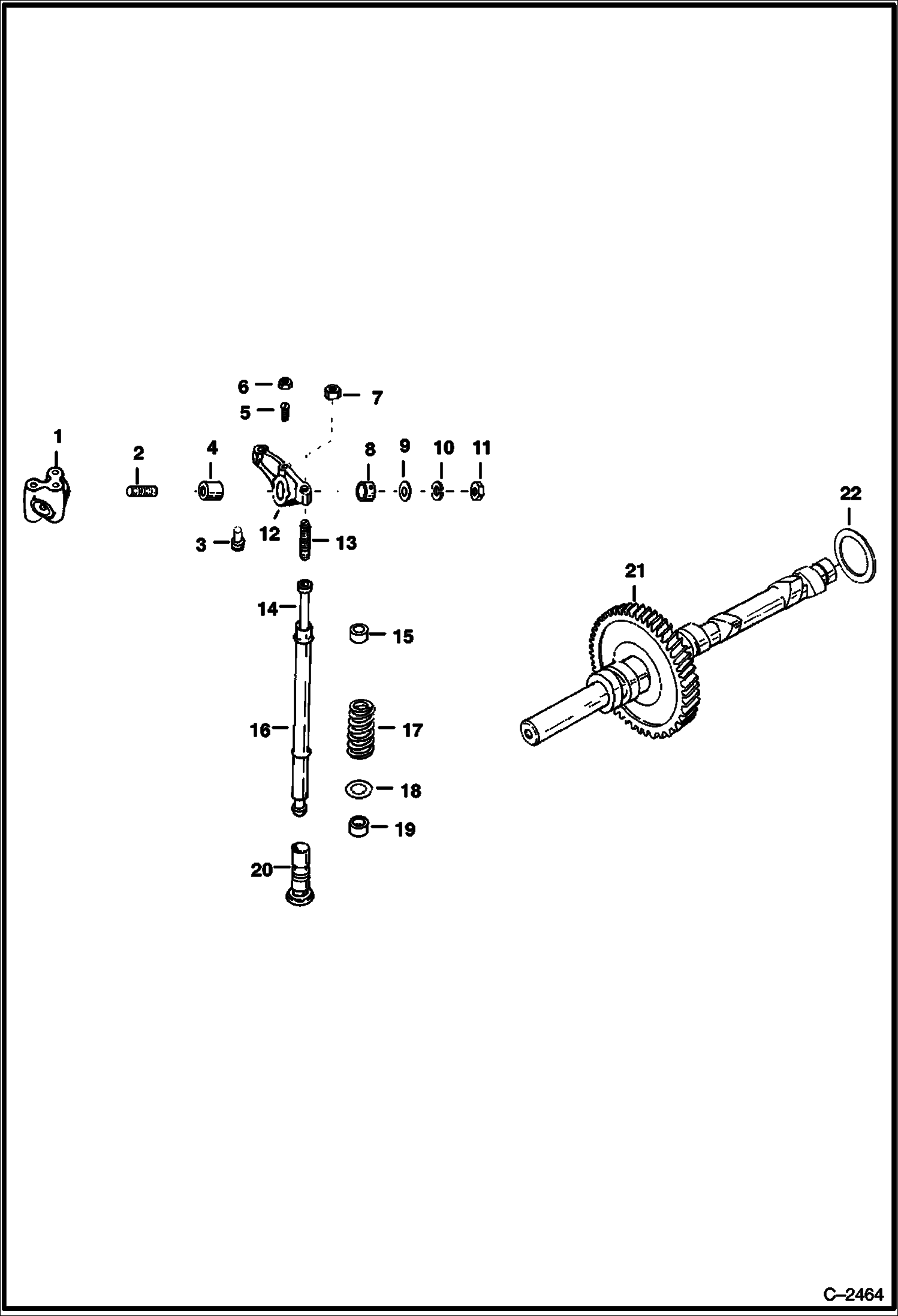 Схема запчастей Bobcat 600s - CAMSHAFT, VALVE & LIFTER (Deutz 511) POWER UNIT