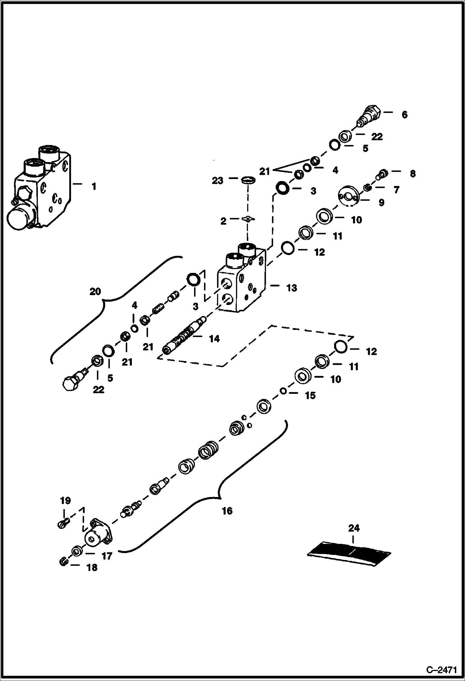 Схема запчастей Bobcat 700s - LIFT CONTROL SECTION (Gresen CS) (S/N 14999 & Below) HYDRAULIC SYSTEM