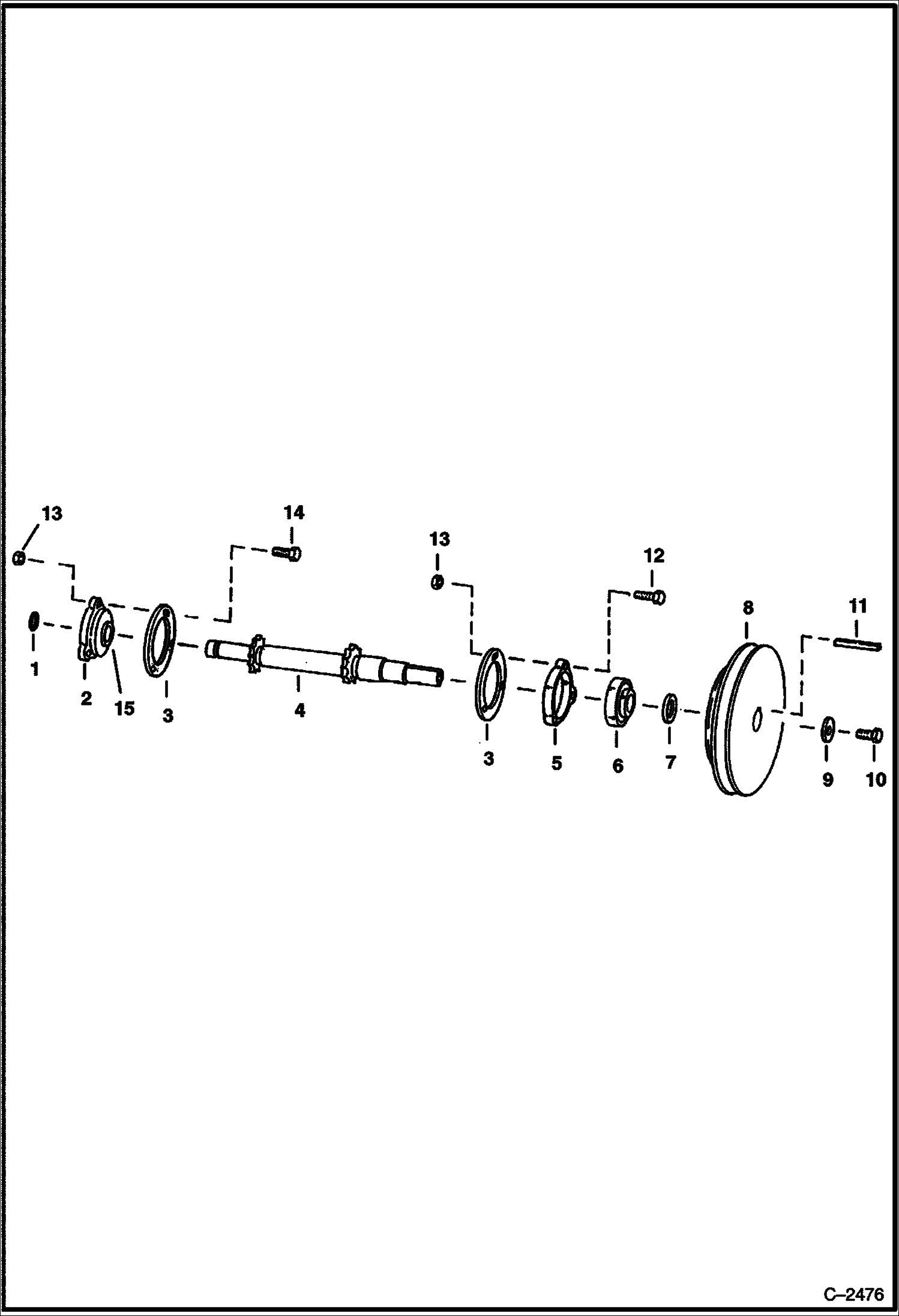 Схема запчастей Bobcat 300s - UPPER JACKSHAFT (S/N 12324 & Above) DRIVE TRAIN