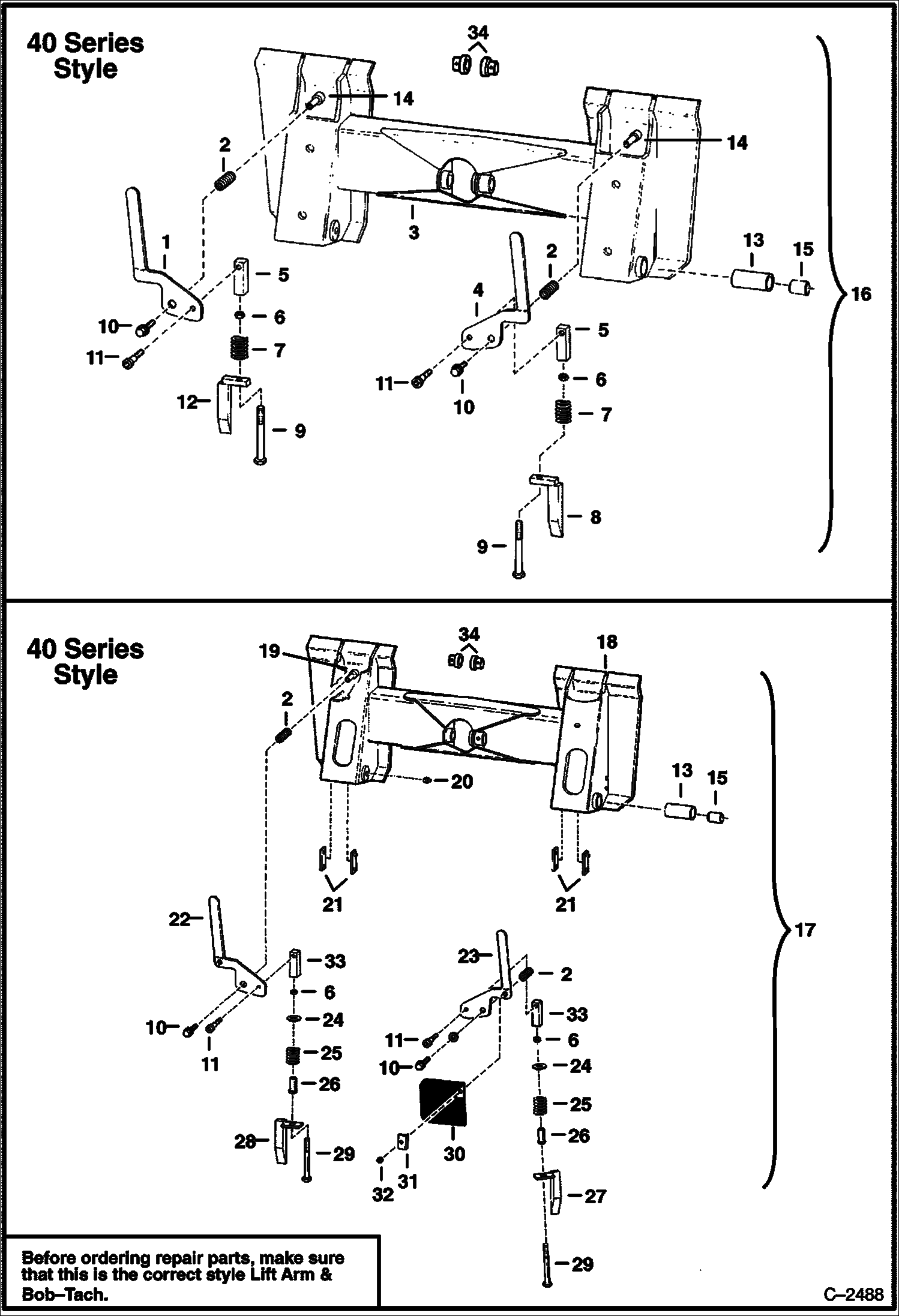 Схема запчастей Bobcat 700s - BOB-TACH (S/N 5006 M 11003 & Above) MAIN FRAME