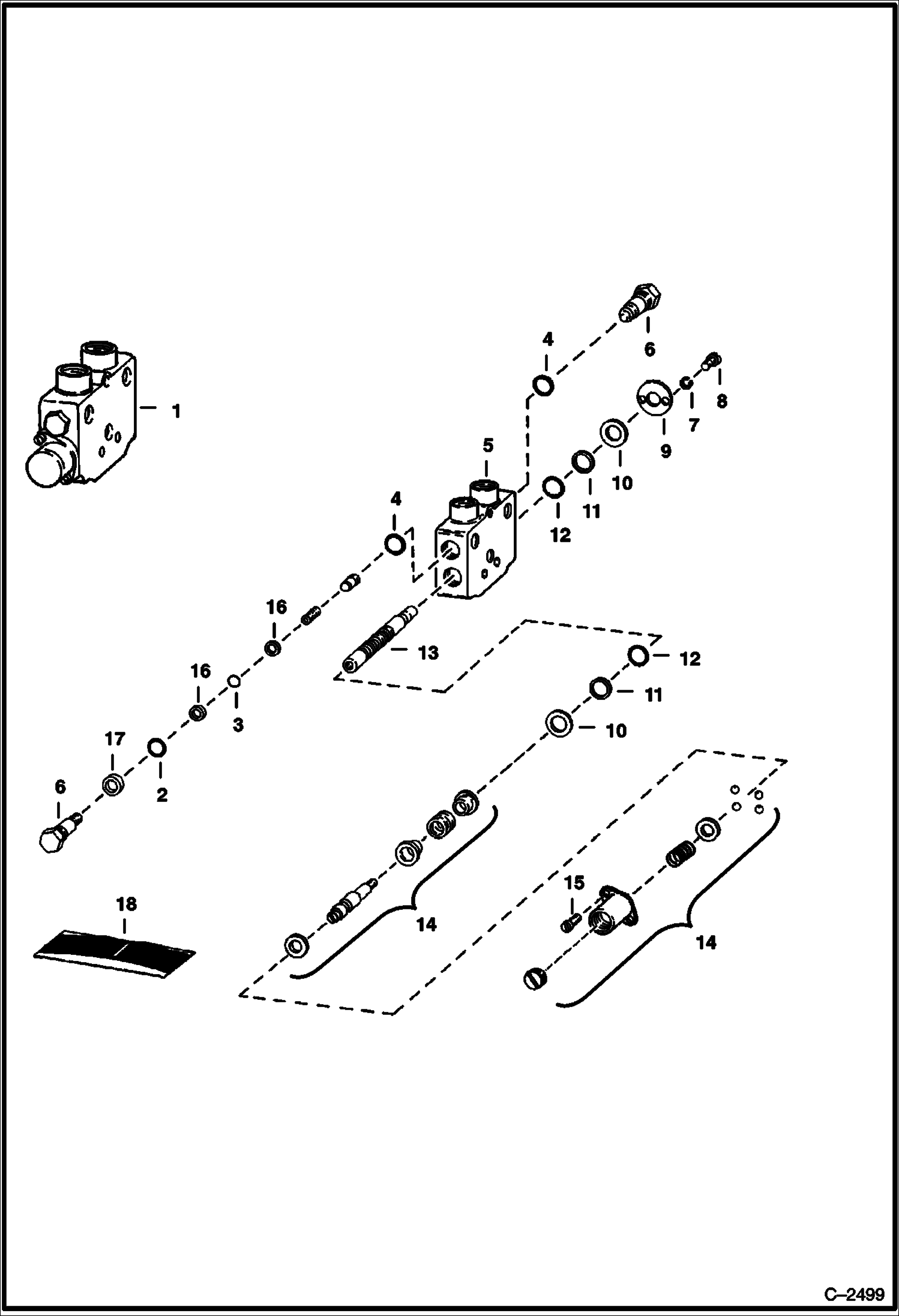 Схема запчастей Bobcat 700s - AUXILIARY SECTION (Gresen CS) HYDRAULIC SYSTEM