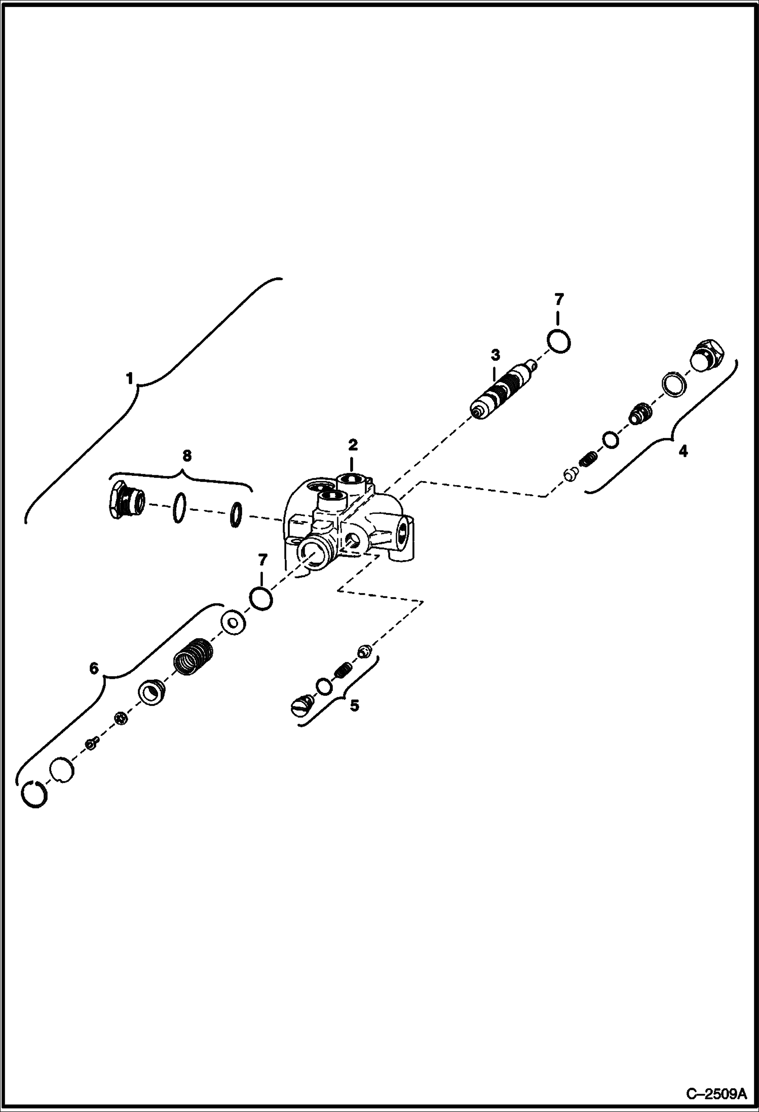 Схема запчастей Bobcat BACKHOE - BACKHOE (Hydraulic Control Valve) (Stabilizer) REAR STABILIZERS