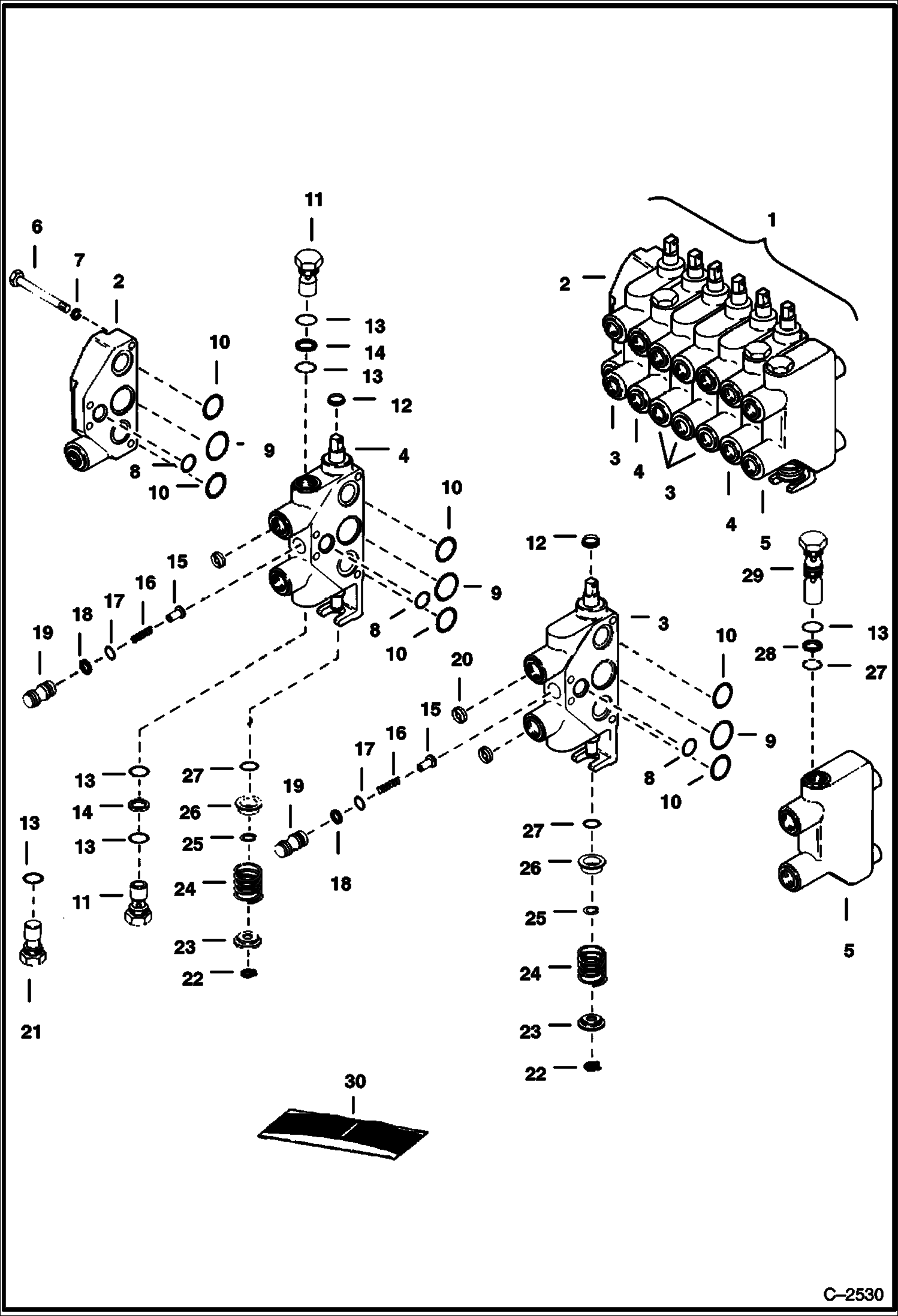 Схема запчастей Bobcat BACKHOE - BACKHOE (Valve Bank) (908) 908 BACKHOE