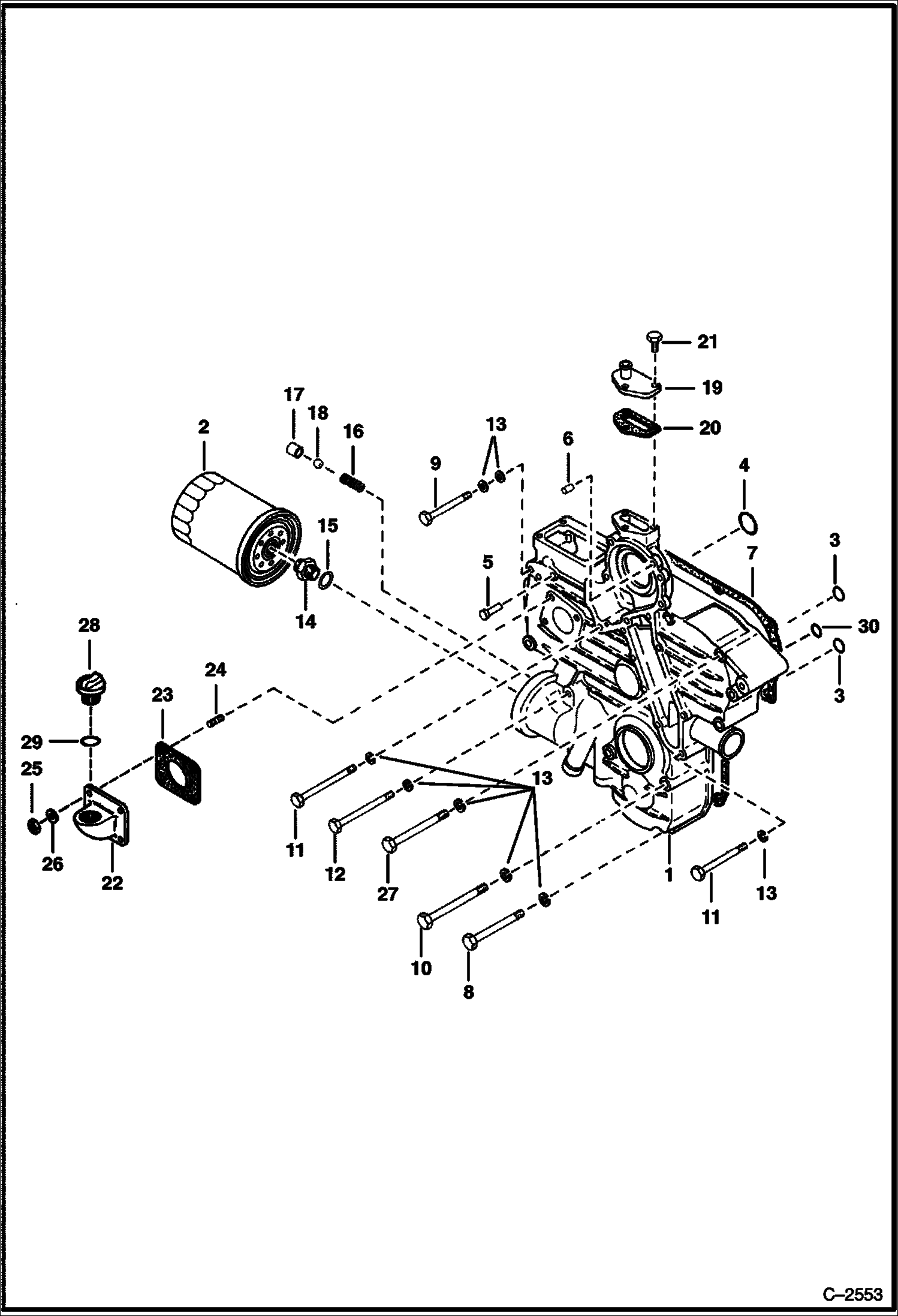 Схема запчастей Bobcat 600s - GEARCASE POWER UNIT