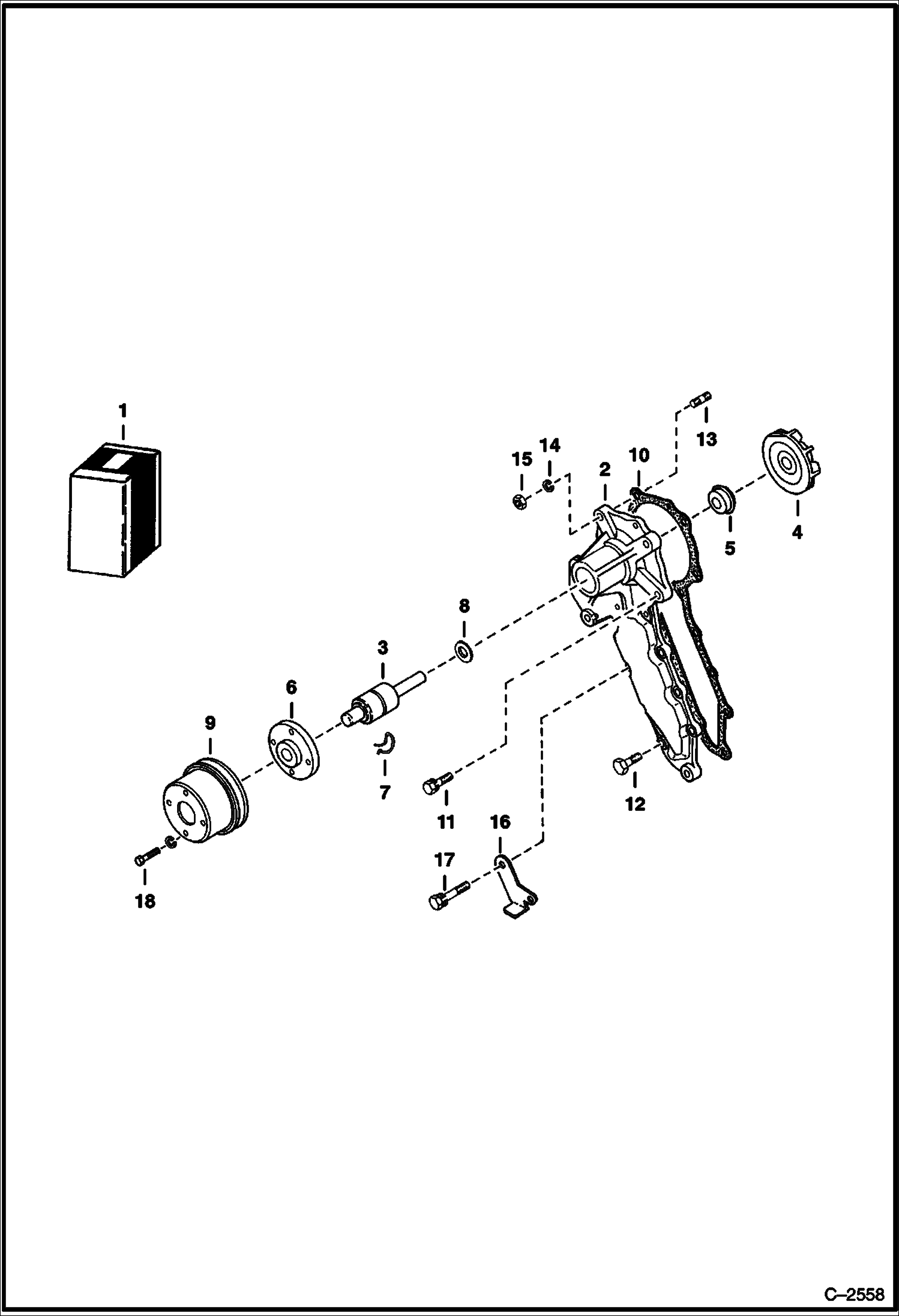 Схема запчастей Bobcat 600s - WATER PUMP POWER UNIT