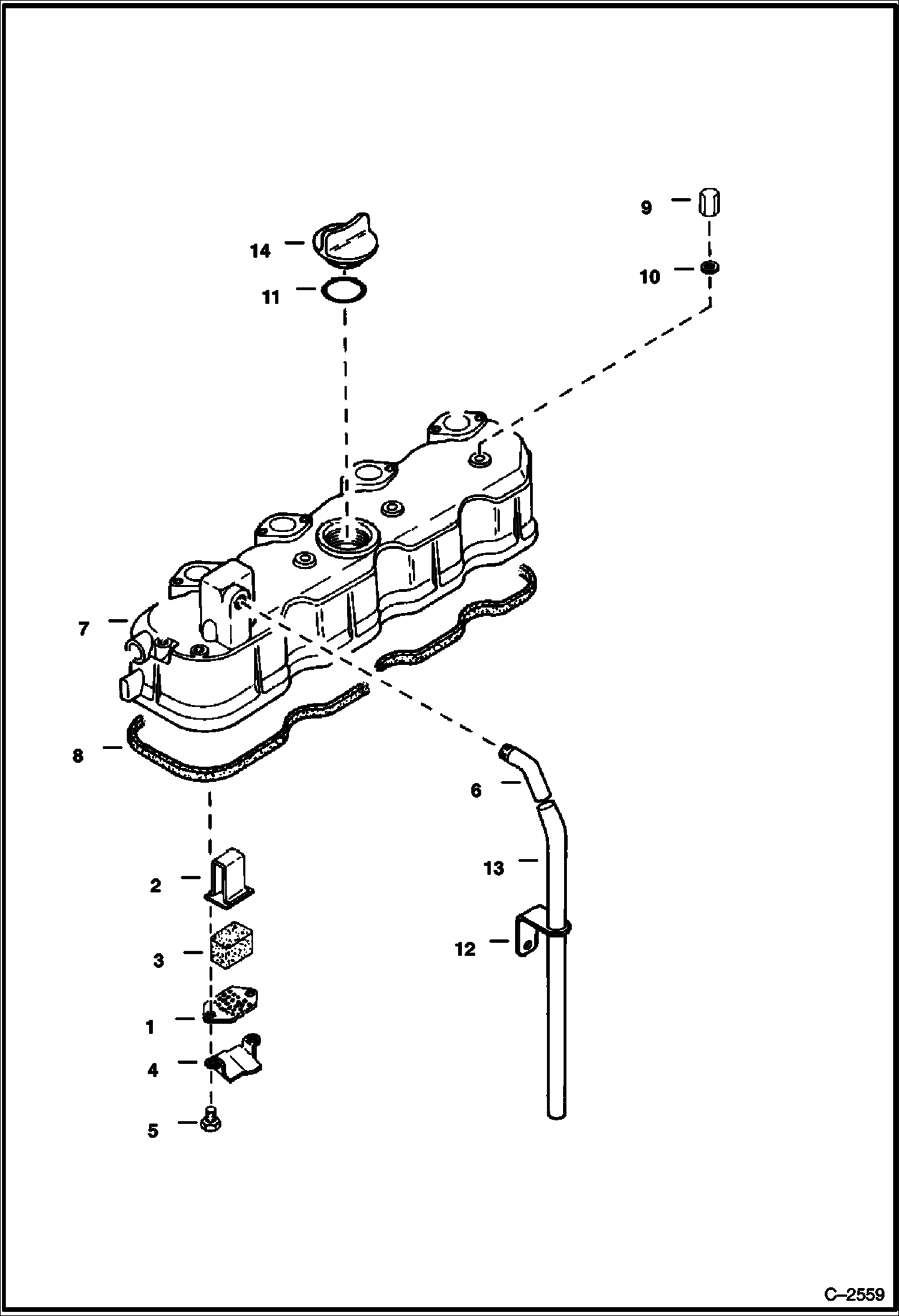 Схема запчастей Bobcat 700s - ROCKER ARM COVER POWER UNIT