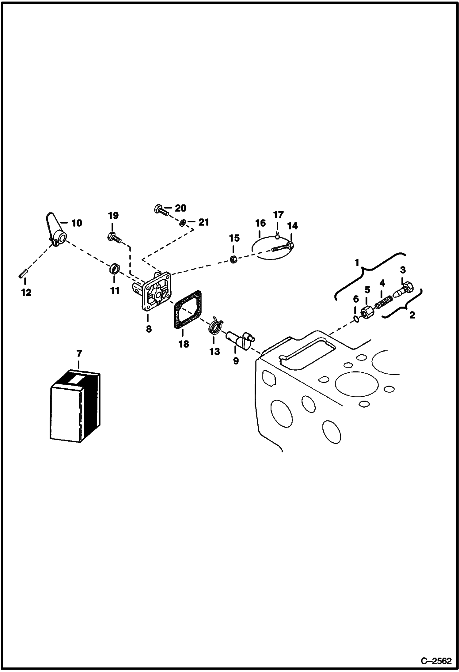 Схема запчастей Bobcat Articulated Loaders - ENGINE STOP LEVER POWER UNIT