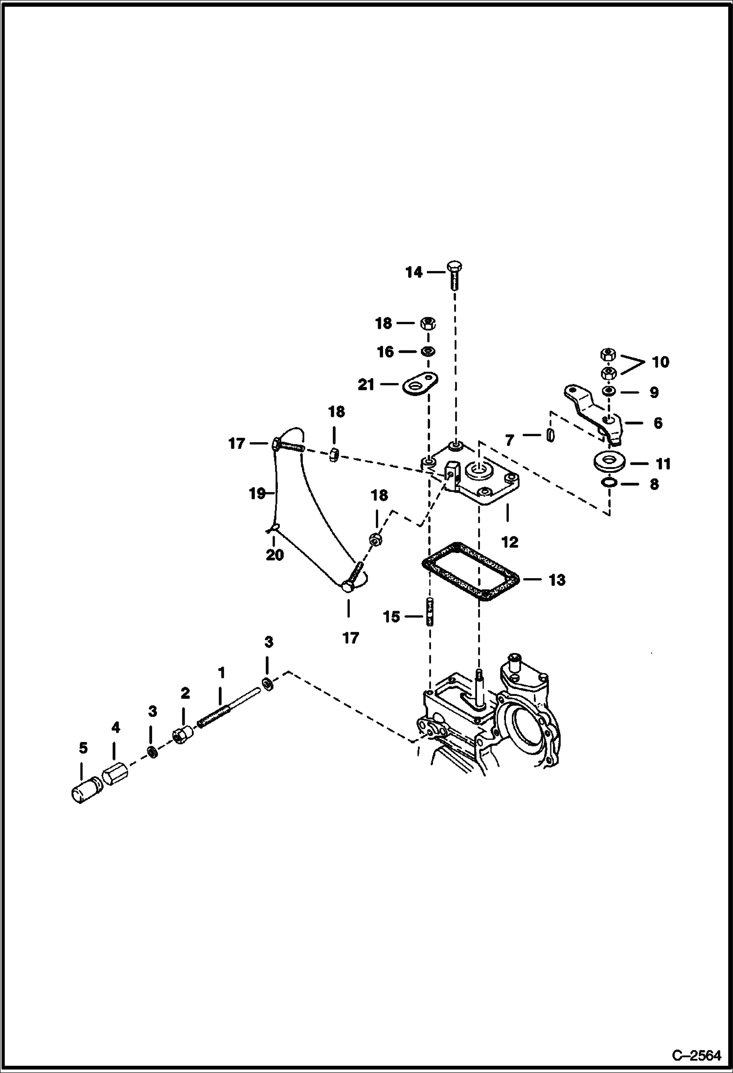 Схема запчастей Bobcat 325 - SPEED CONTROL PLATE (Tier I engine) POWER UNIT