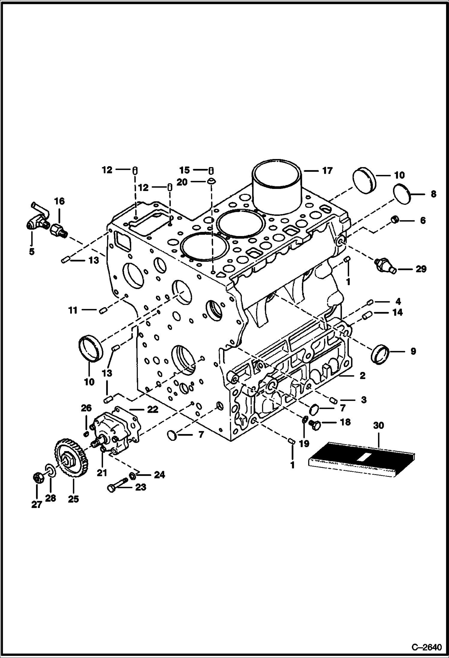 Схема запчастей Bobcat 600s - CRANKCASE POWER UNIT