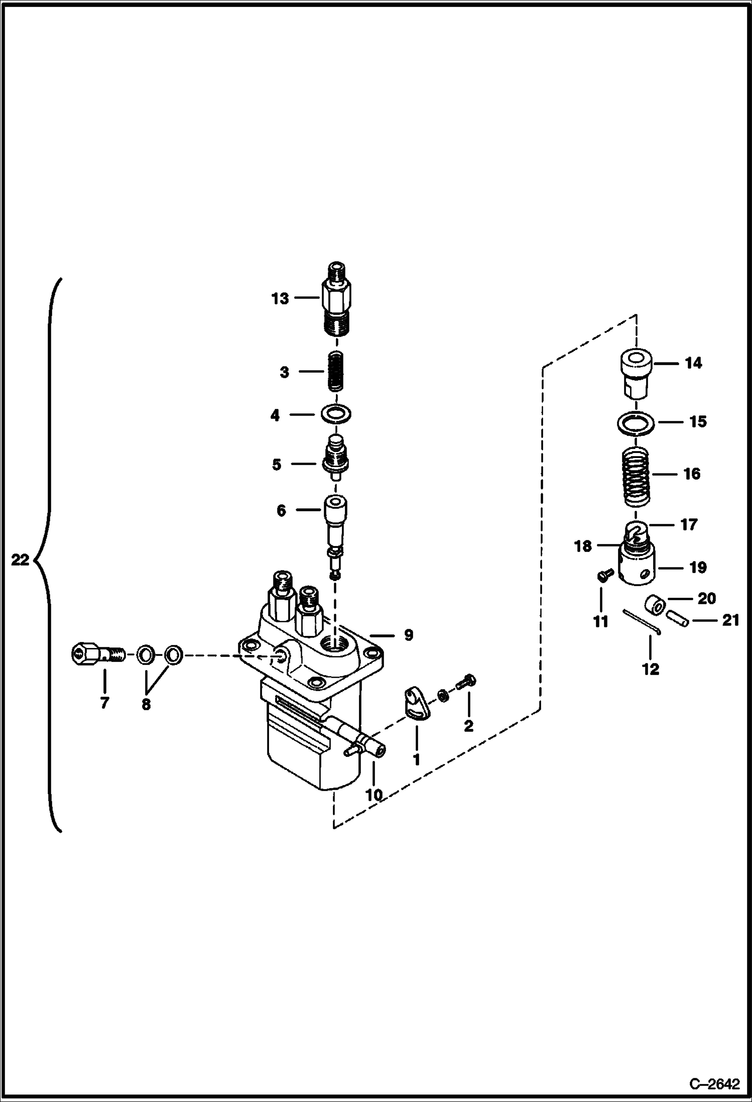 Схема запчастей Bobcat 600s - INJECTION PUMP POWER UNIT