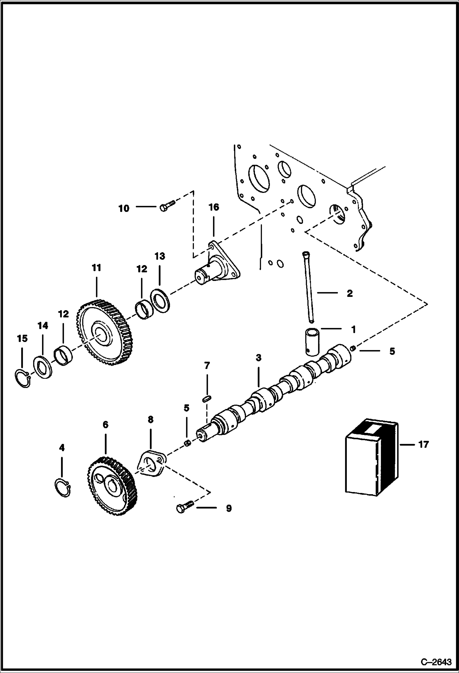 Схема запчастей Bobcat 220 - CAMSHAFT POWER UNIT