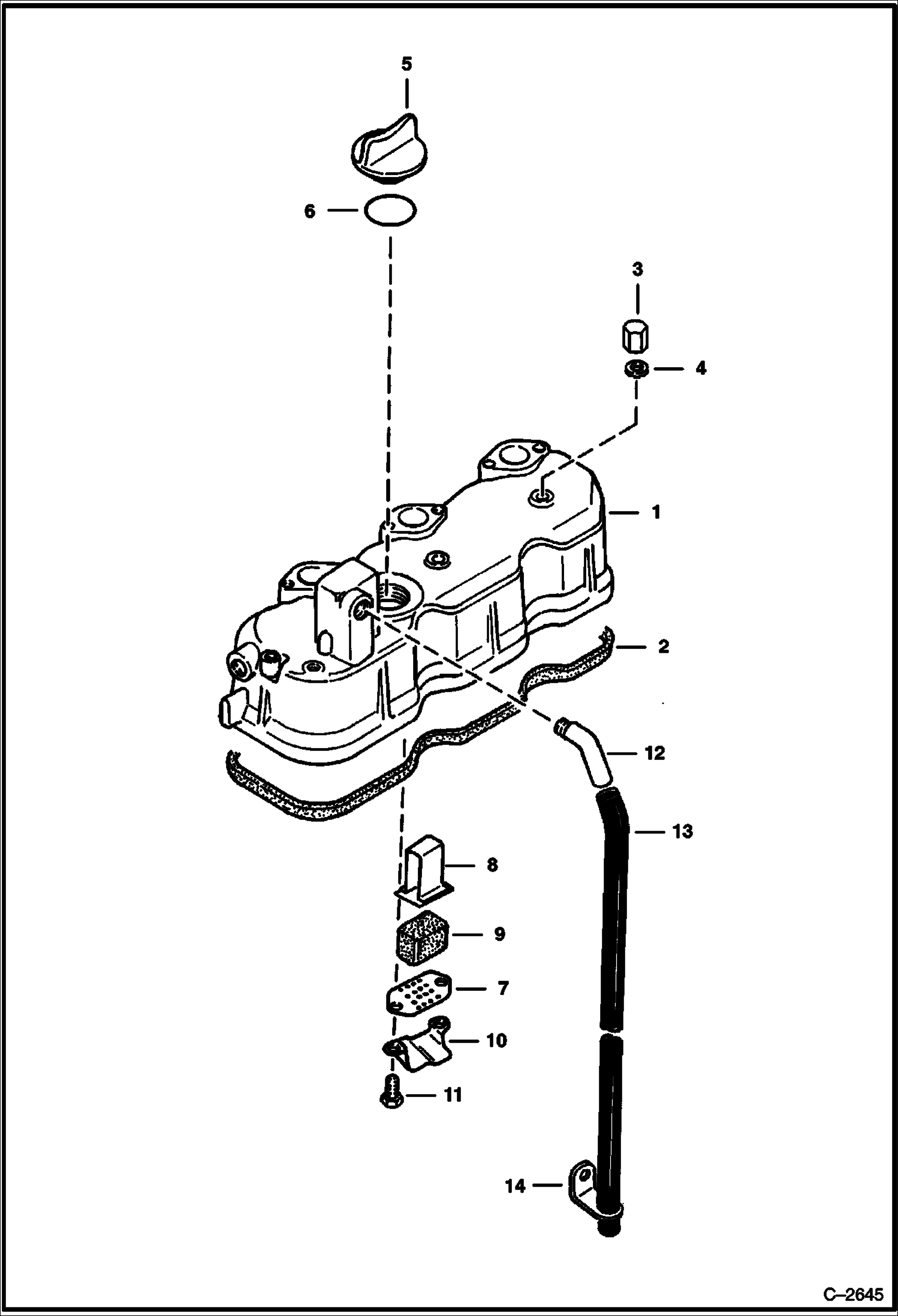 Схема запчастей Bobcat 220 - ROCKER ARM COVER POWER UNIT