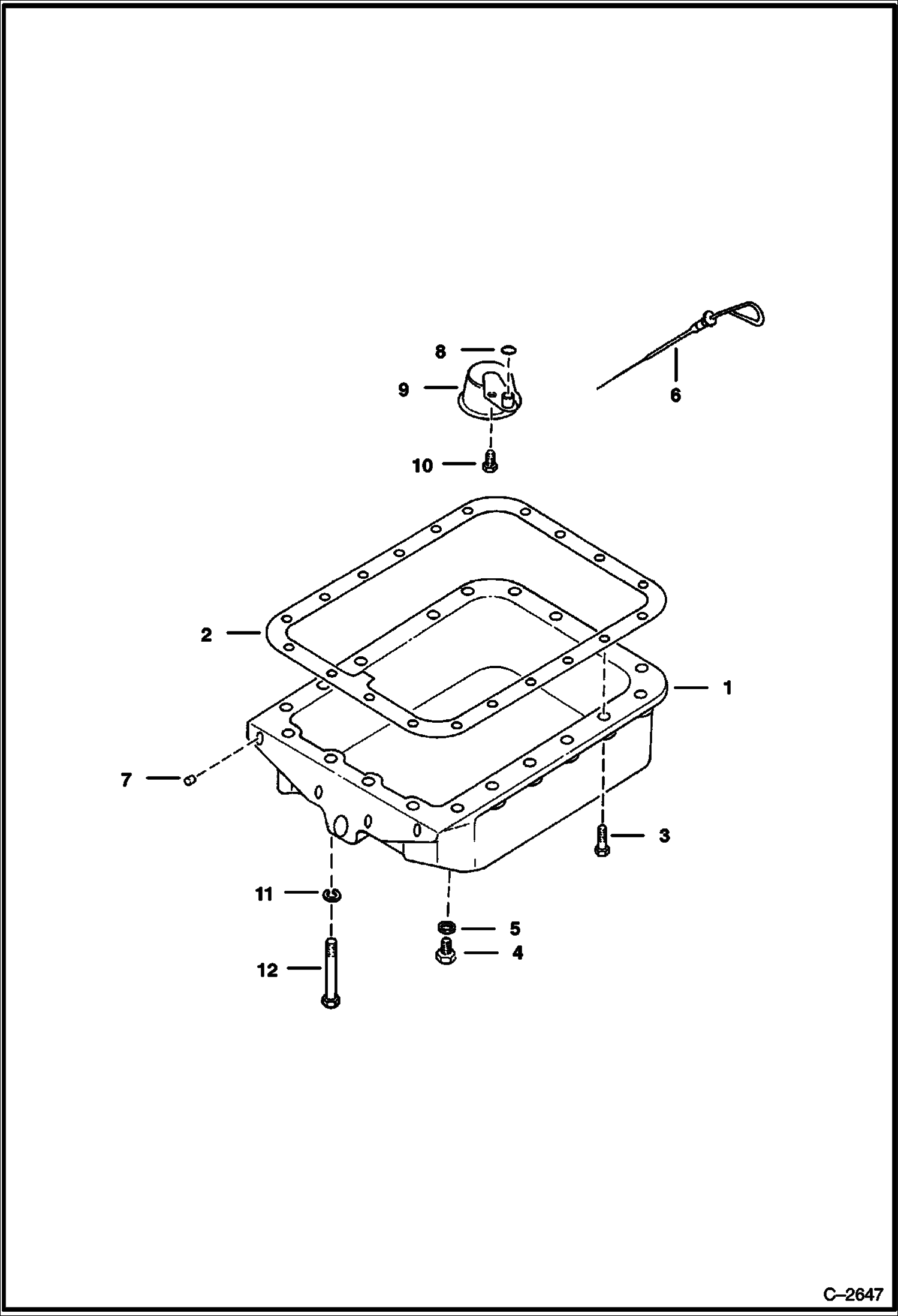 Схема запчастей Bobcat 600s - OIL PAN POWER UNIT