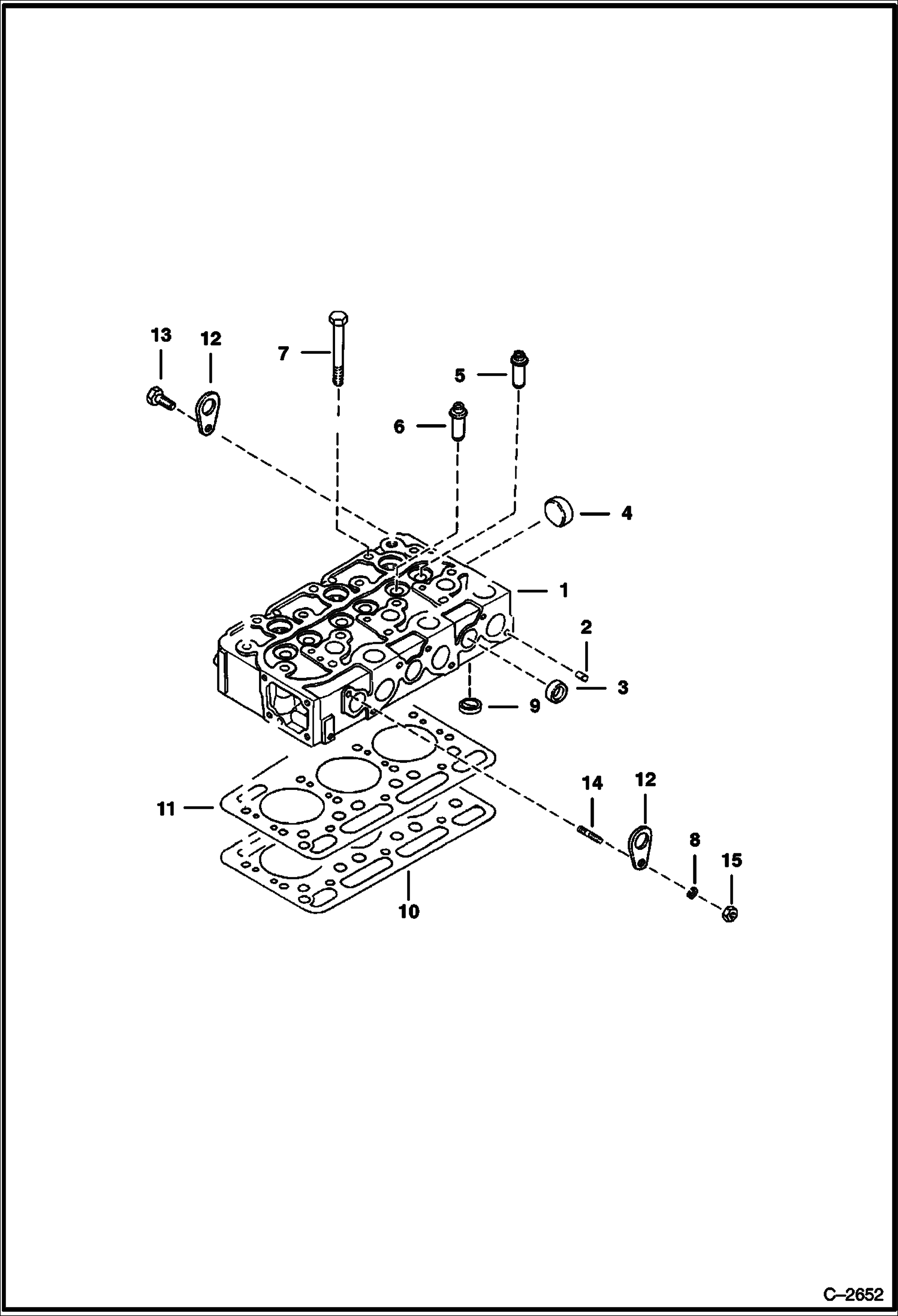 Схема запчастей Bobcat 220 - CYLINDER HEAD POWER UNIT