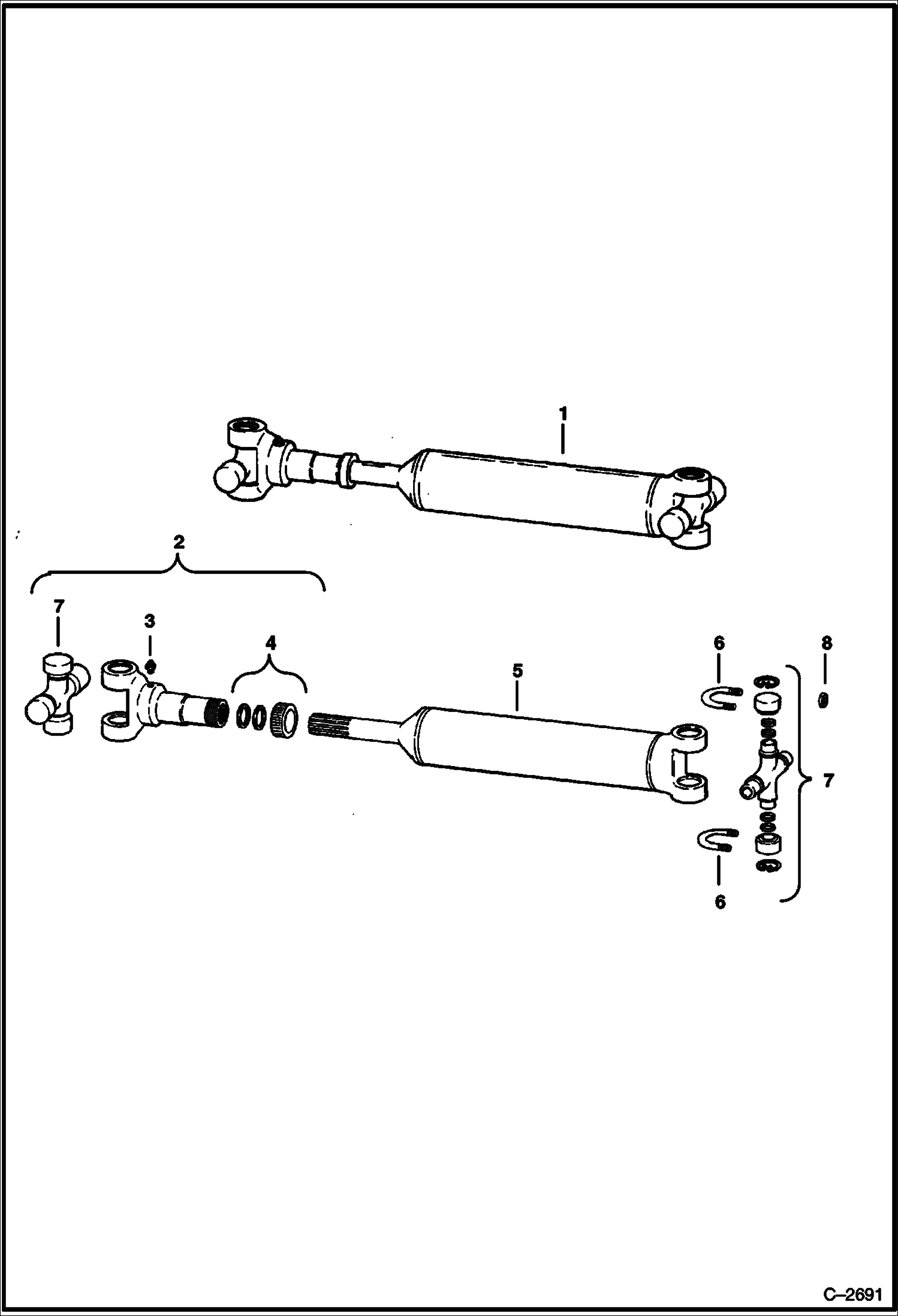 Схема запчастей Bobcat Articulated Loaders - DRIVE SHAFT DRIVE TRAIN