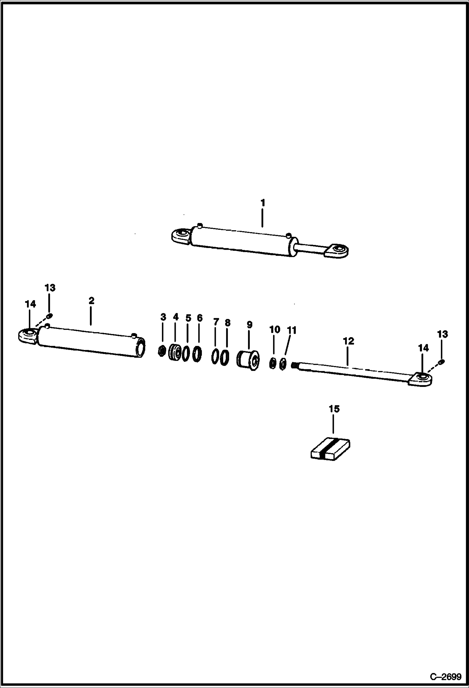 Схема запчастей Bobcat Articulated Loaders - STEERING CYLINDER HYDRAULIC SYSTEM