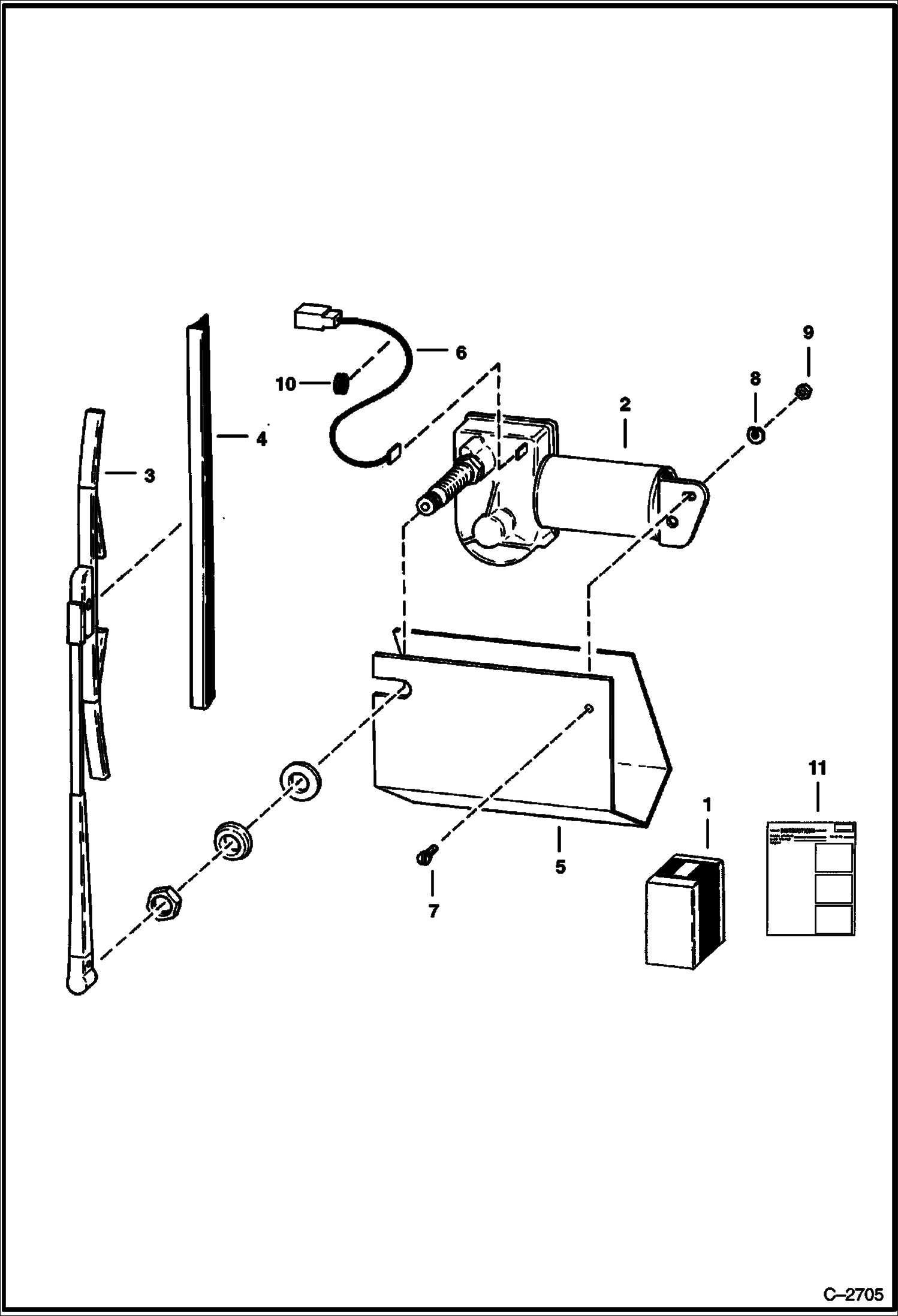 Схема запчастей Bobcat Articulated Loaders - REAR WIPER KIT ACCESSORIES & OPTIONS