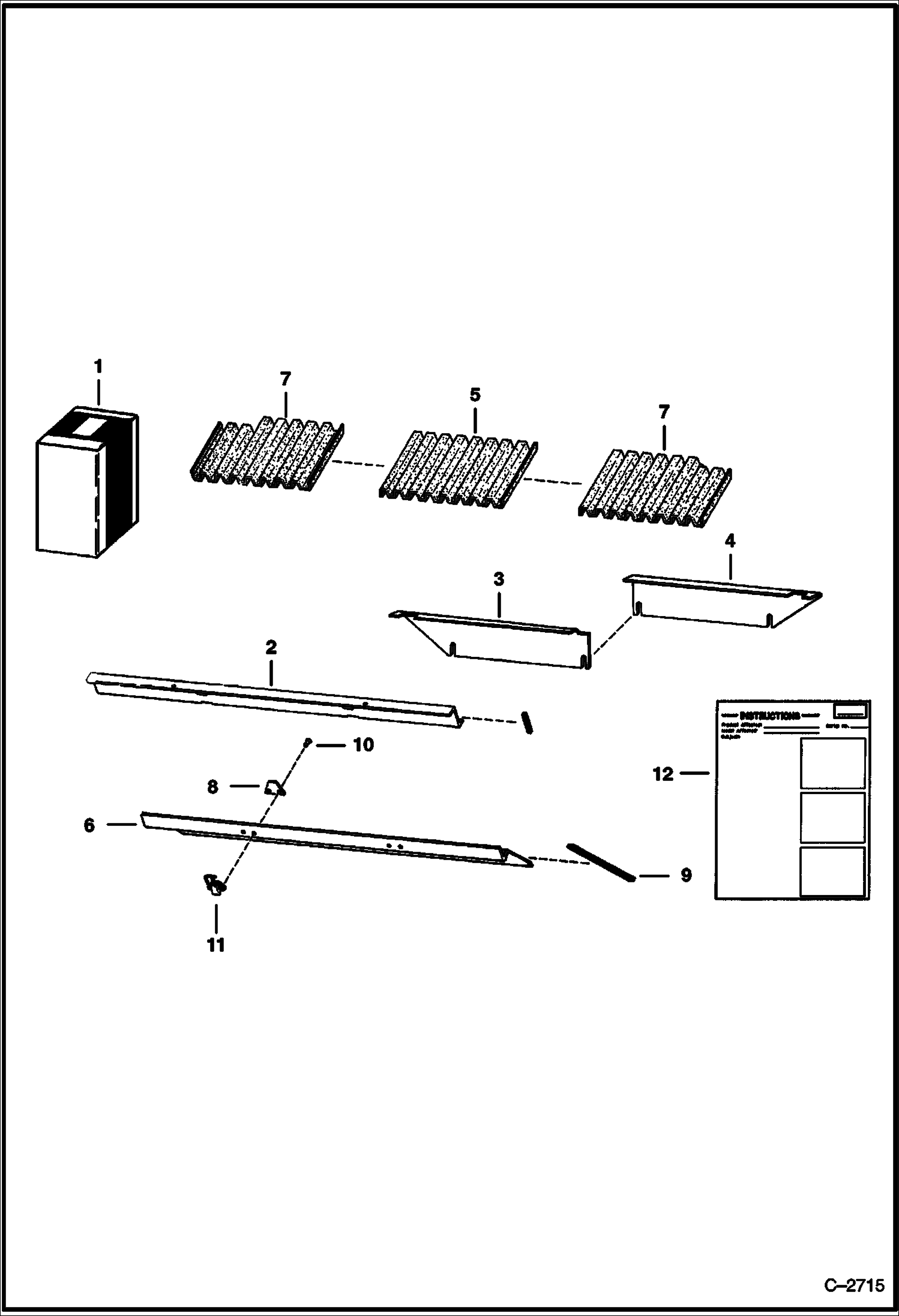 Схема запчастей Bobcat 800s - DEBRIS SCREEN KIT ACCESSORIES & OPTIONS