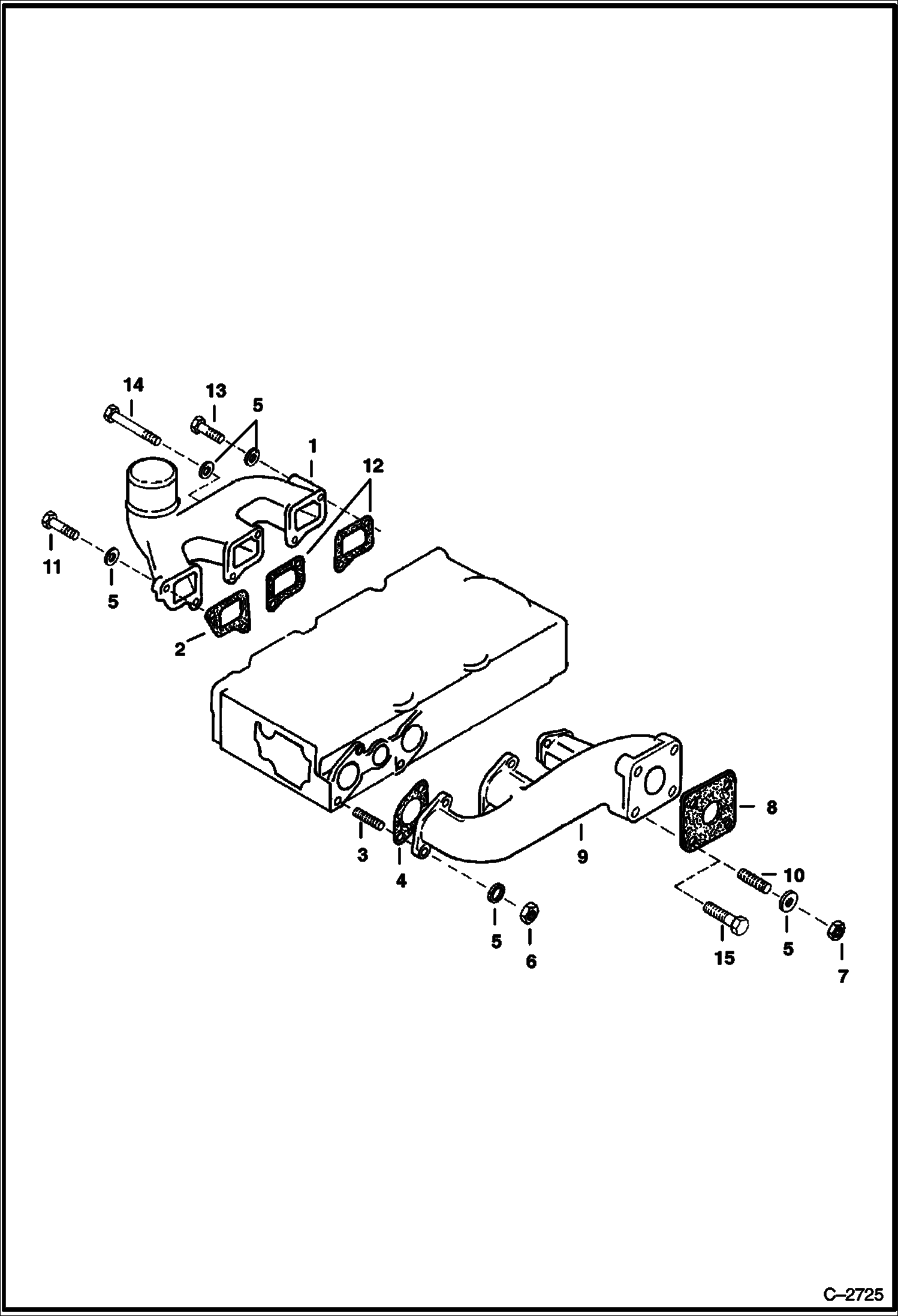 Схема запчастей Bobcat 500s - MANIFOLDS POWER UNIT