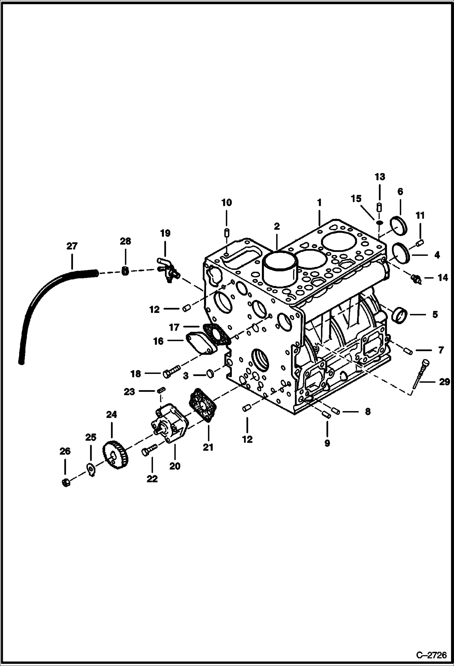 Схема запчастей Bobcat 220 - CRANKCASE POWER UNIT