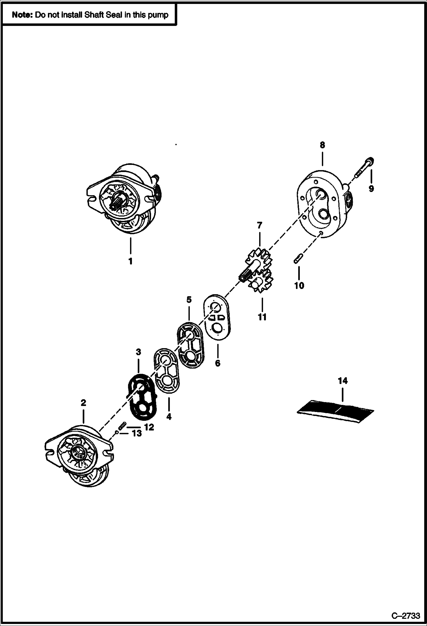 Схема запчастей Bobcat 400s - GEAR PUMP HYDROSTATIC SYSTEM