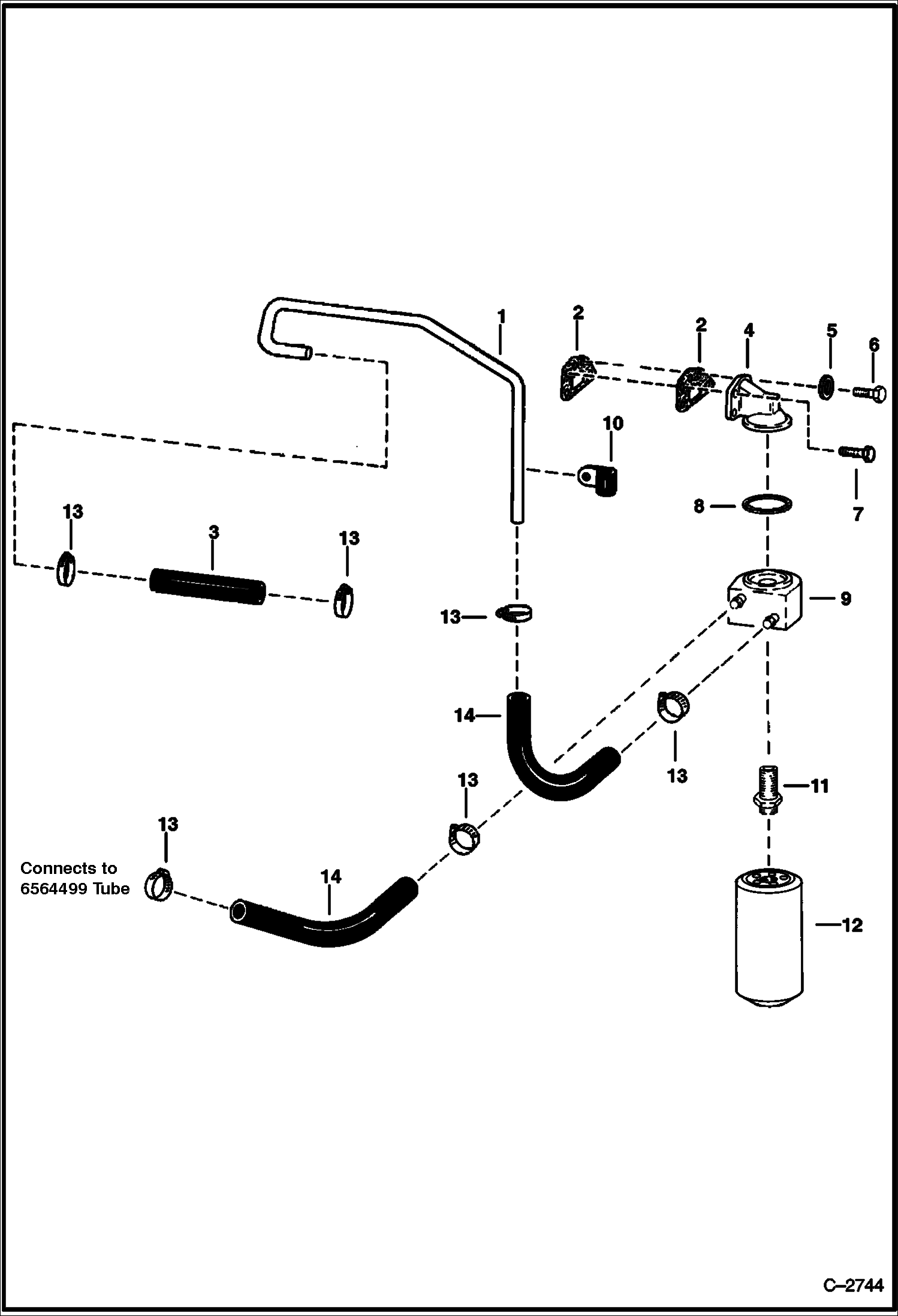 Схема запчастей Bobcat Articulated Loaders - ENGINE OIL COOLER & FILTER POWER UNIT