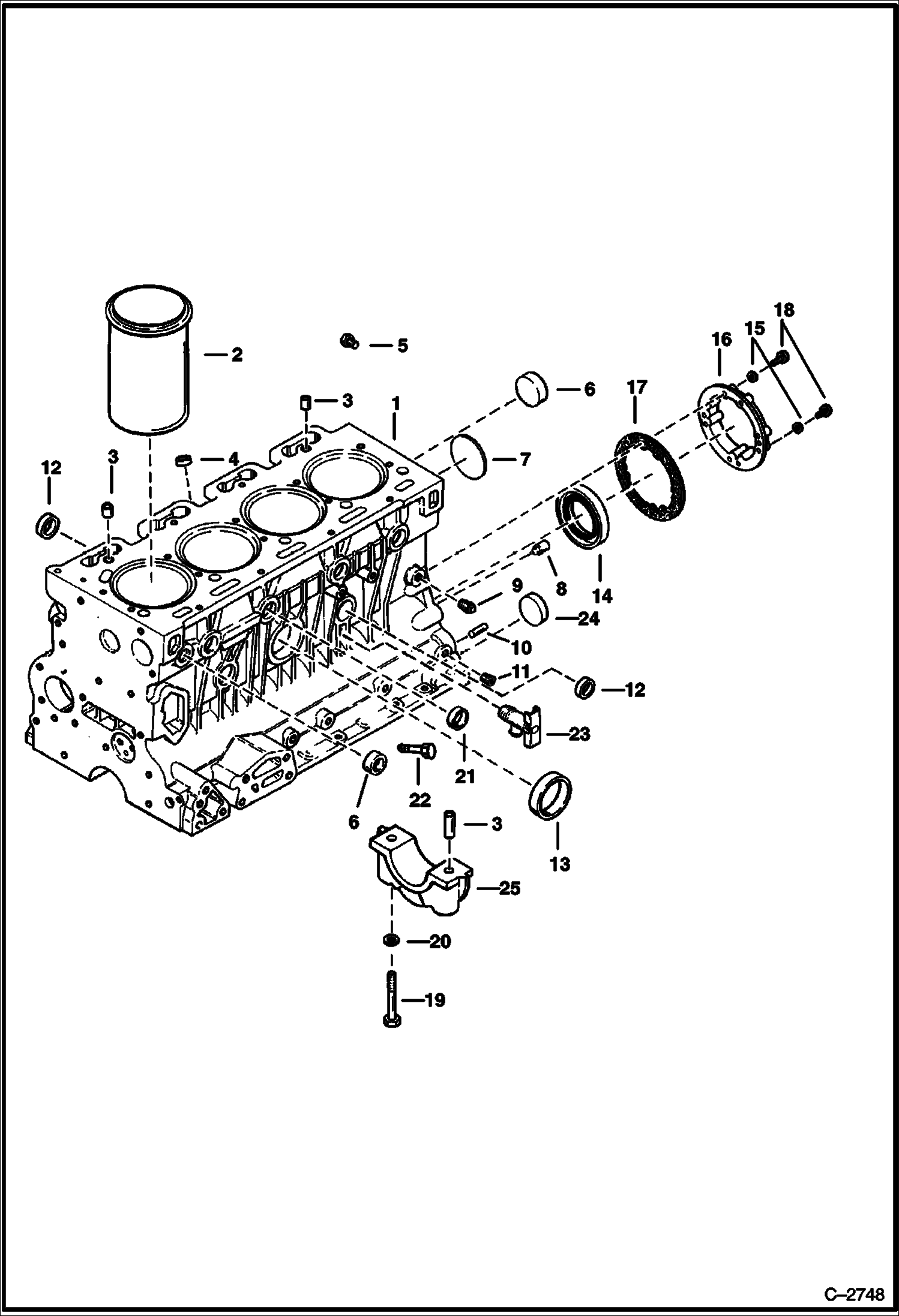 Схема запчастей Bobcat Articulated Loaders - CYLINDER BLOCK POWER UNIT