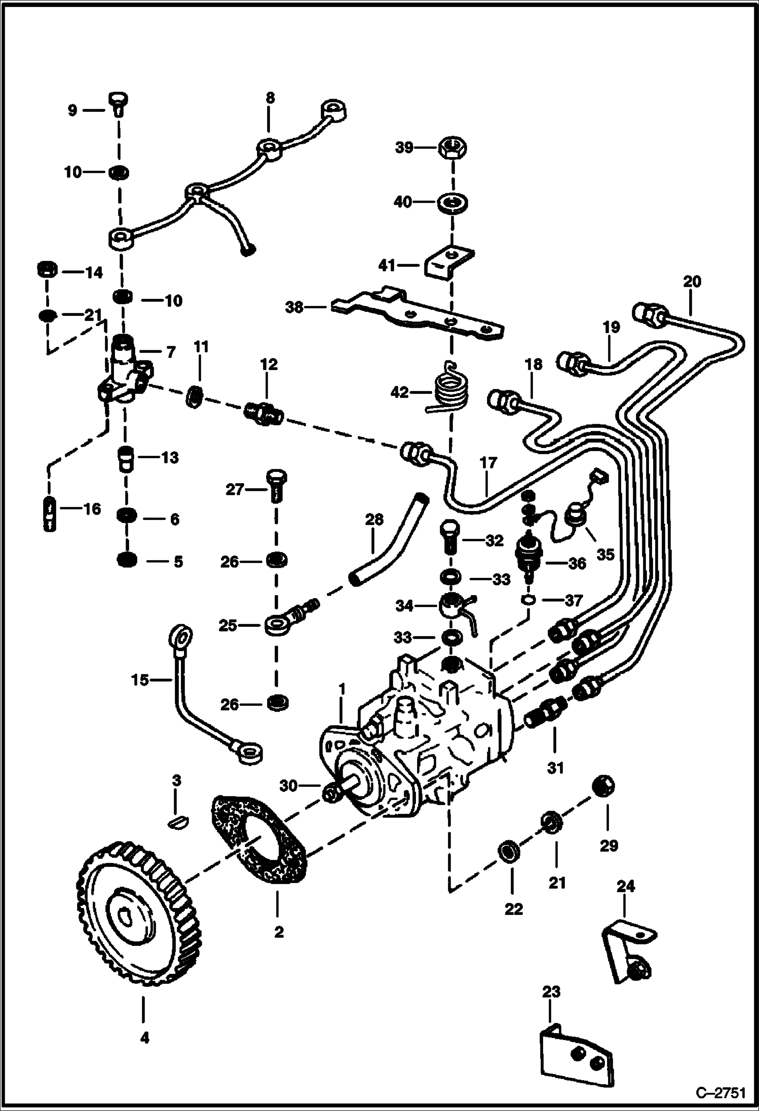 Схема запчастей Bobcat Articulated Loaders - FUEL INJECTION SYSTEM POWER UNIT