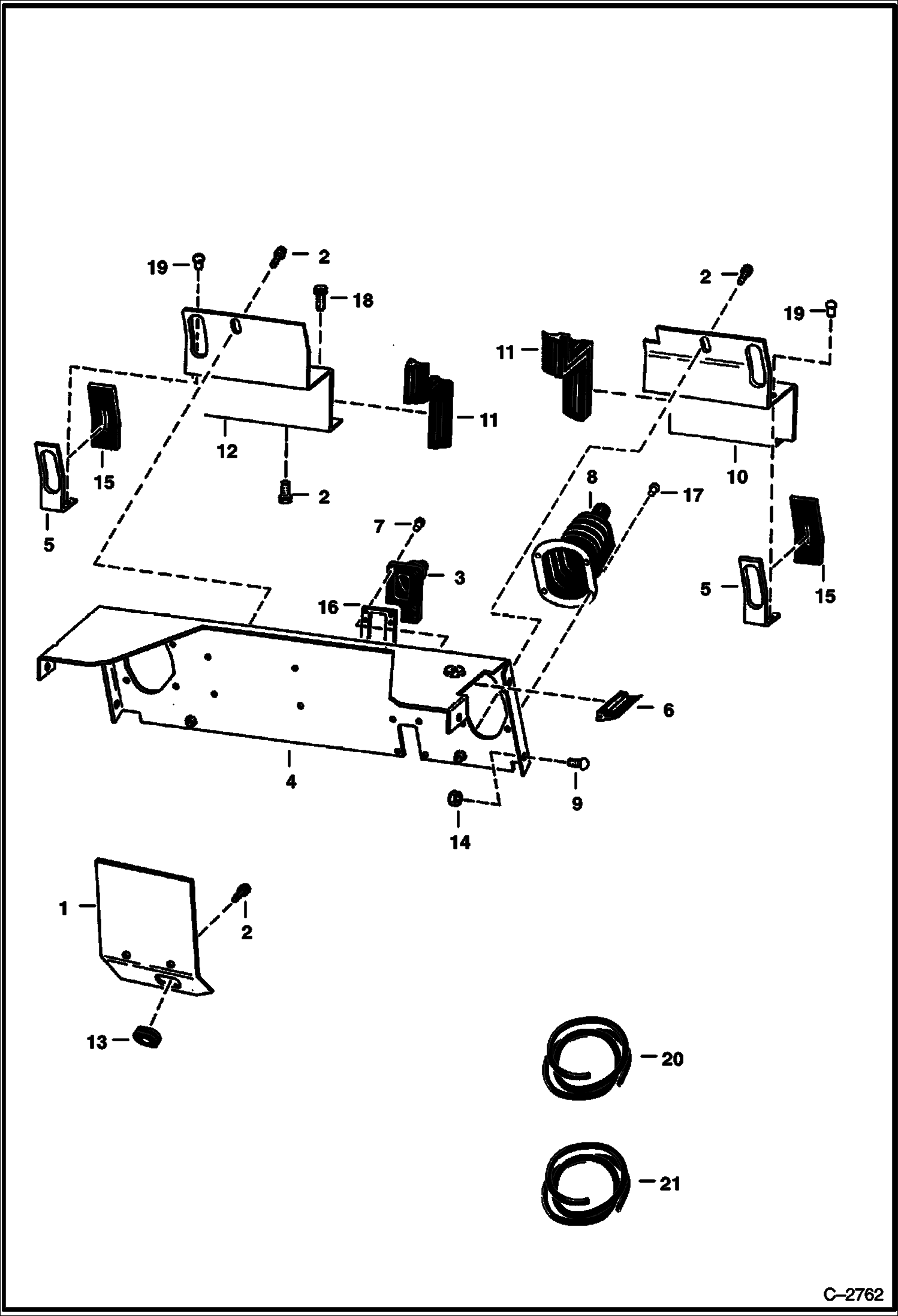 Схема запчастей Bobcat 500s - PANELS MAIN FRAME