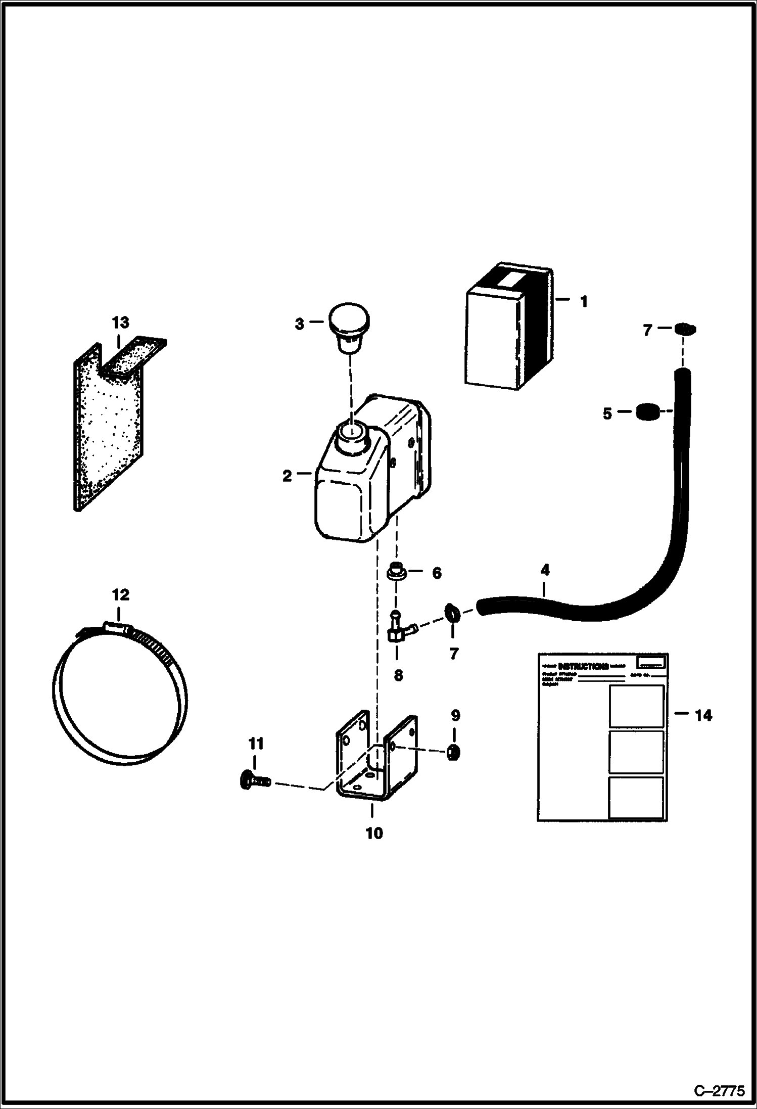 Схема запчастей Bobcat 700s - OVERFLOW TANK ACCESSORIES & OPTIONS