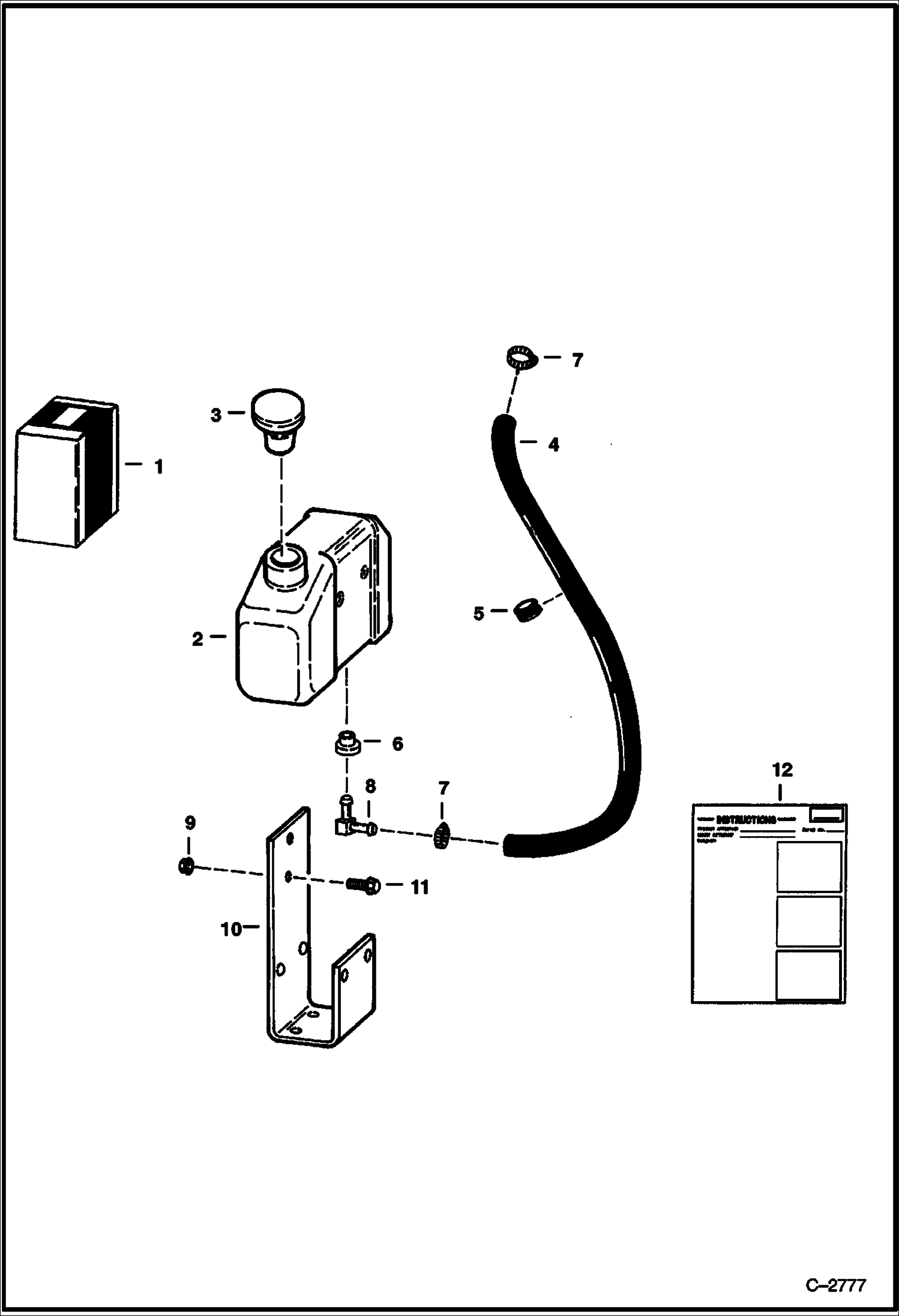 Схема запчастей Bobcat 500s - OVERFLOW TANK KIT ACCESSORIES & OPTIONS