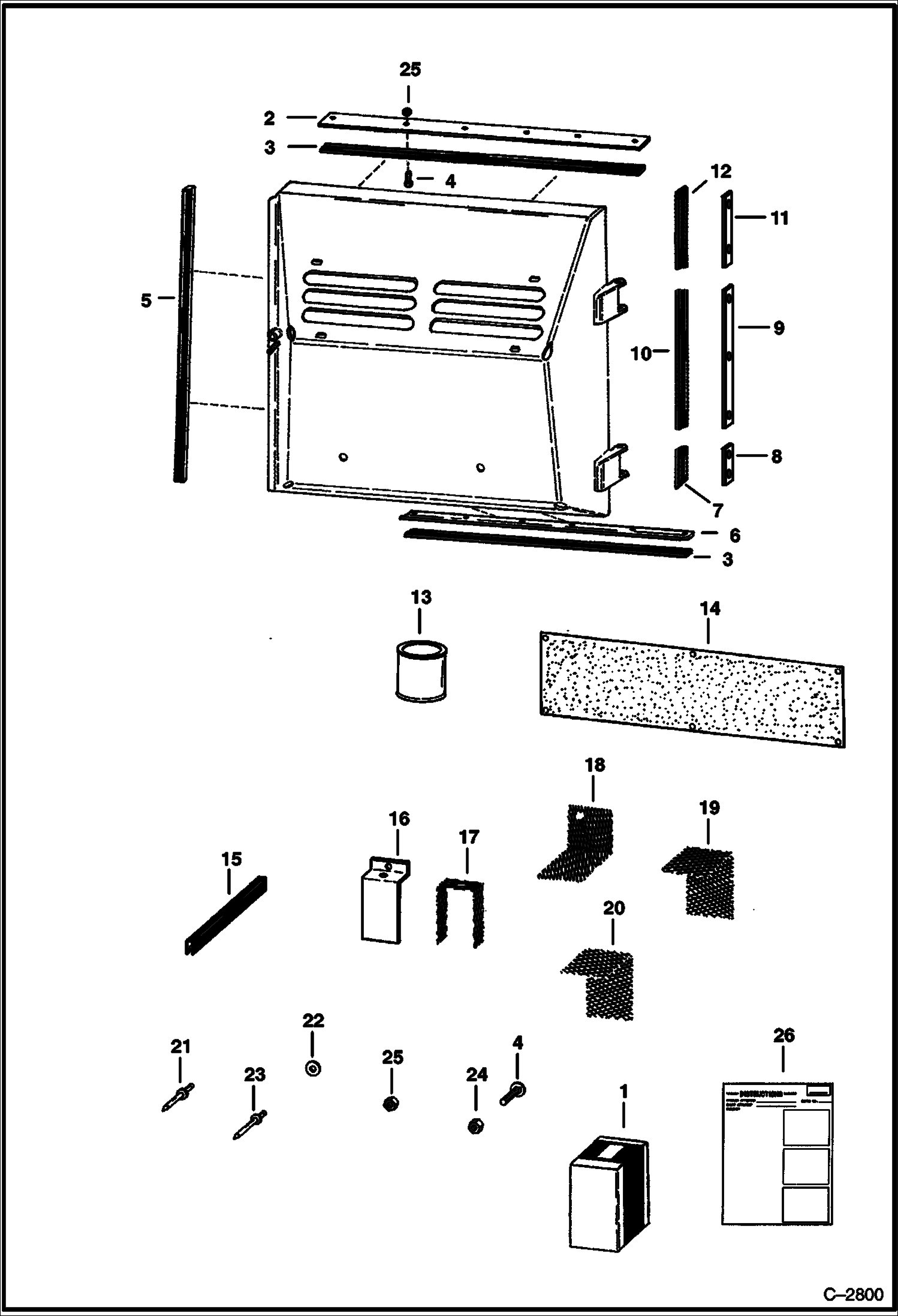 Схема запчастей Bobcat Articulated Loaders - SEAL & SCREEN KIT ACCESSORIES & OPTIONS