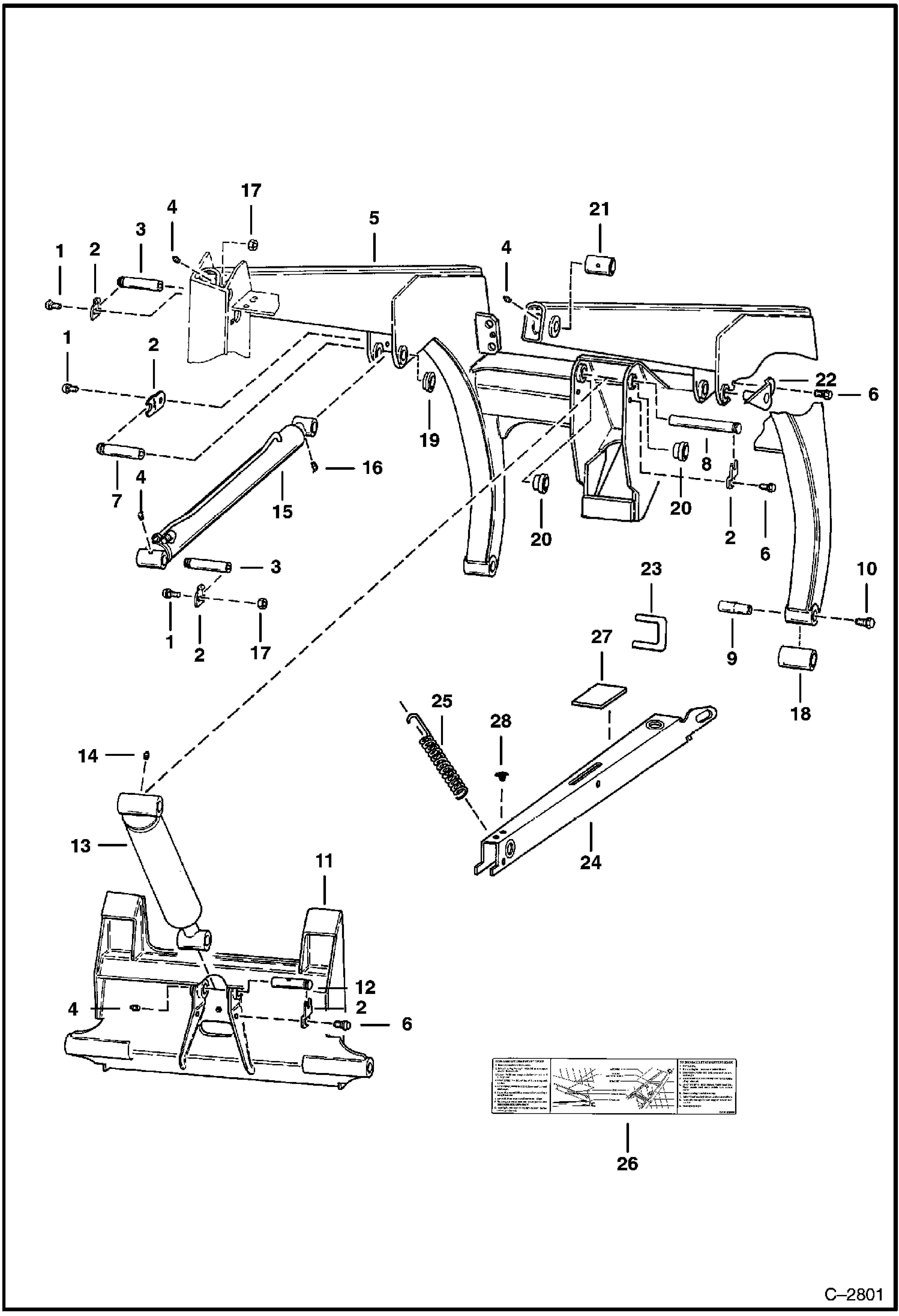 Схема запчастей Bobcat 400s - LIFT ARMS & BOB-TACH MAIN FRAME