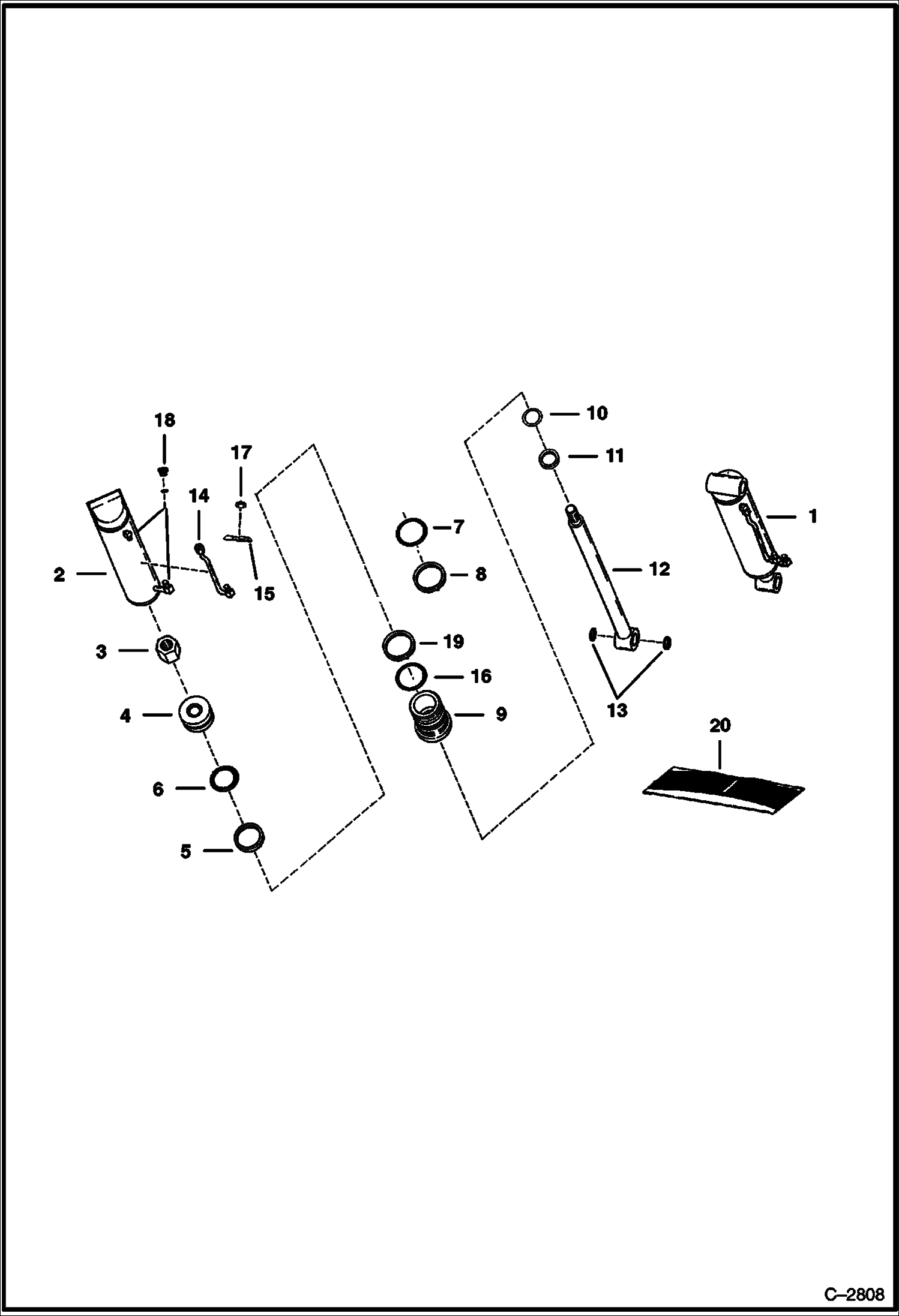 Схема запчастей Bobcat 400s - TILT CYLINDER HYDRAULIC SYSTEM