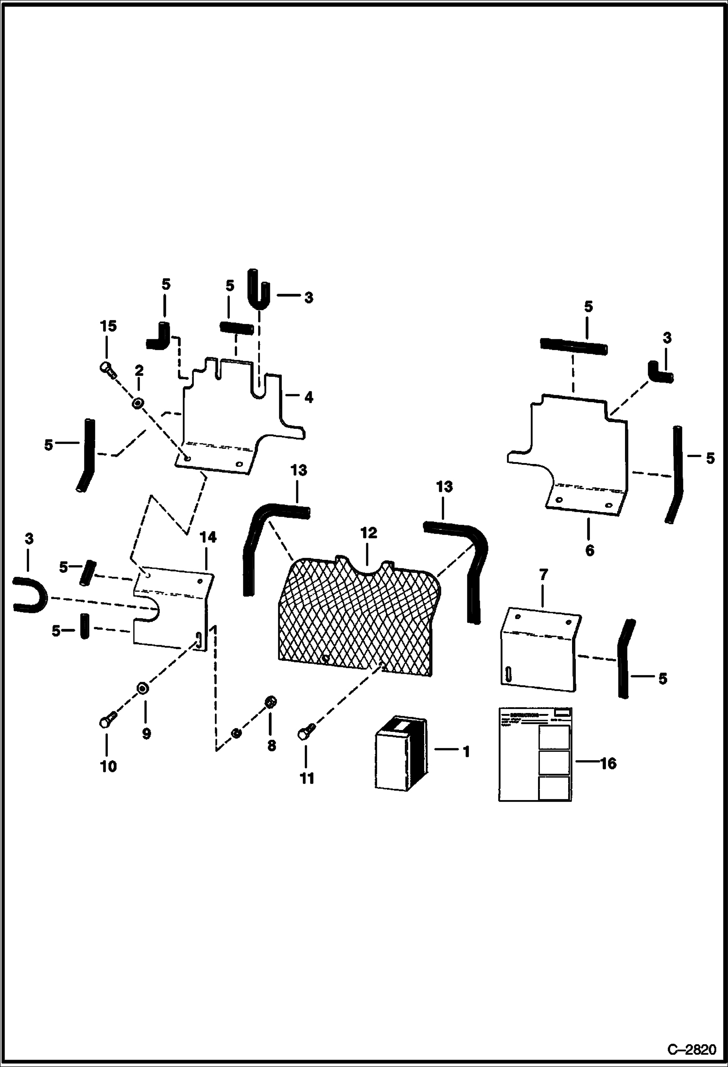 Схема запчастей Bobcat Articulated Loaders - ENGINE SHIELD KIT ACCESSORIES & OPTIONS